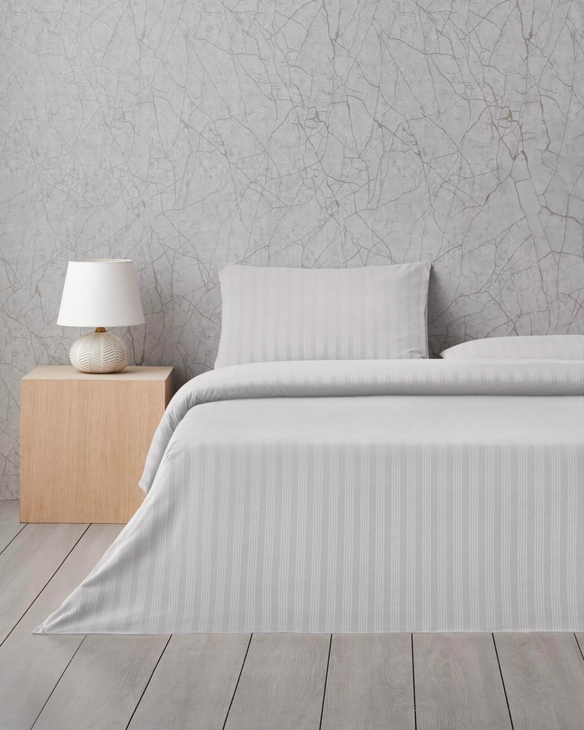 Glossy Kolay Ütülenir Perkal Çift Kişilik Nevresim Takımı 200x220 cm Beyaz
