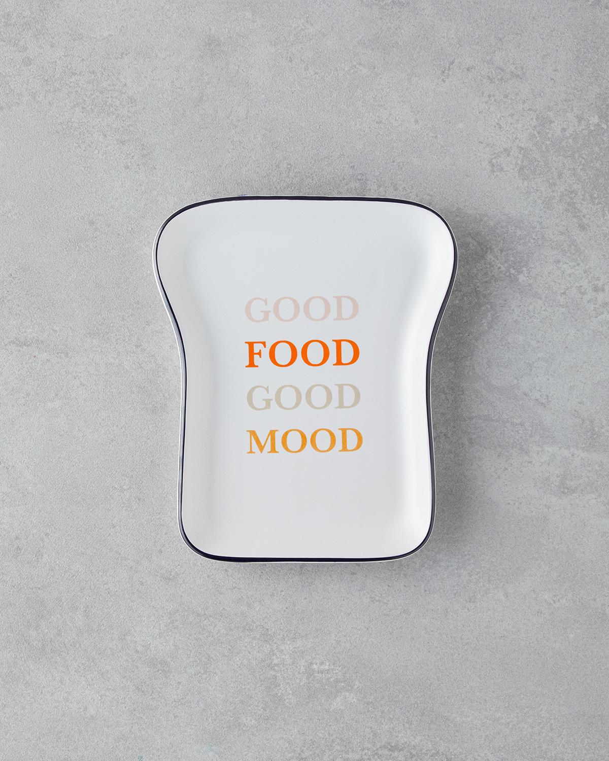 Good Mood Seramik Pasta Tabağı 13x19 cm Turuncu-Siyah
