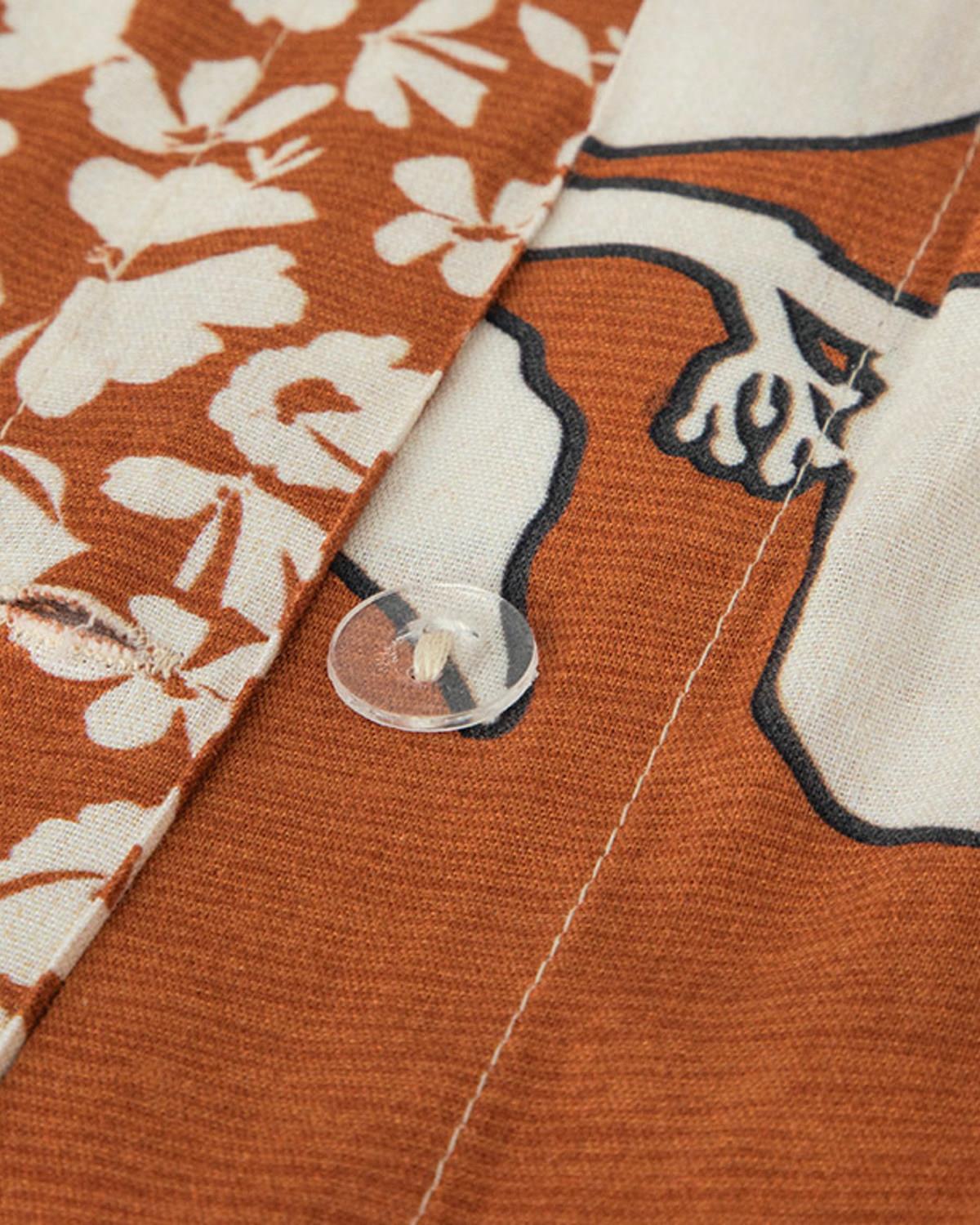 Grandiflora Dijital Baskılı Soft Cotton Çift Kişilik Nevresim Seti Terracotta