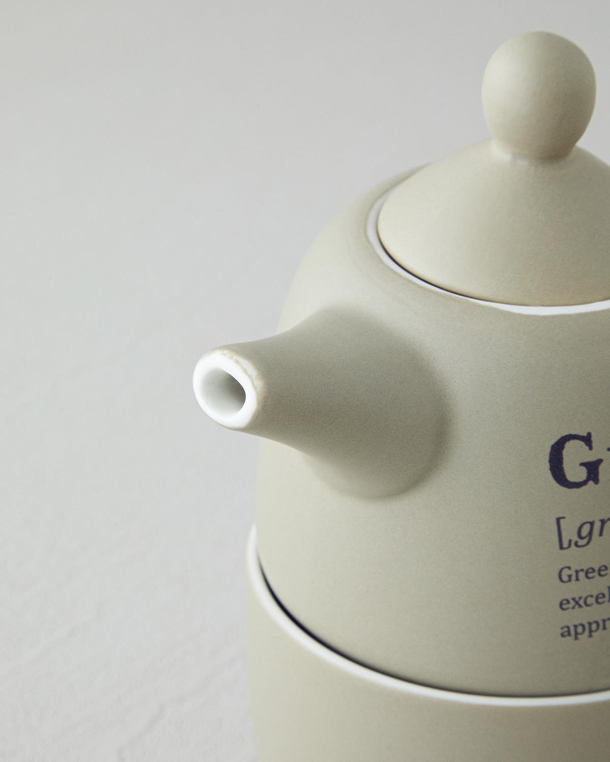 Green Tea New Bone China Demlik Seti 300 ml Yeşil