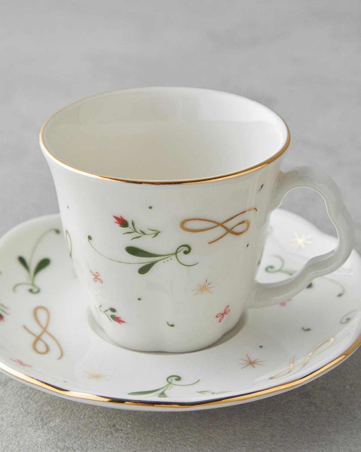 Greena Bone Porselen 4 Parça 2 Kişilik Kahve Fincan Takımı 80 ml Renkli