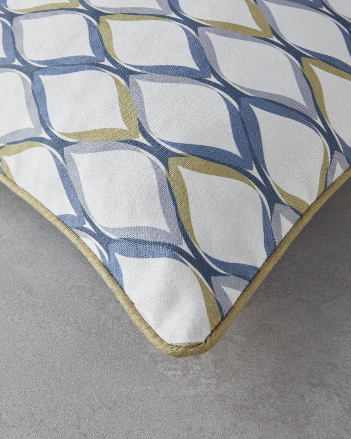 Grid Çift Taraflı Kırlent Kılıfı 45x45 cm Lacivert – Yeşil