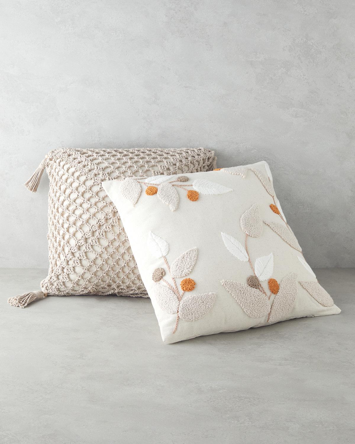 Handmade Kırlent Kılıfı 45x45 cm Ekru