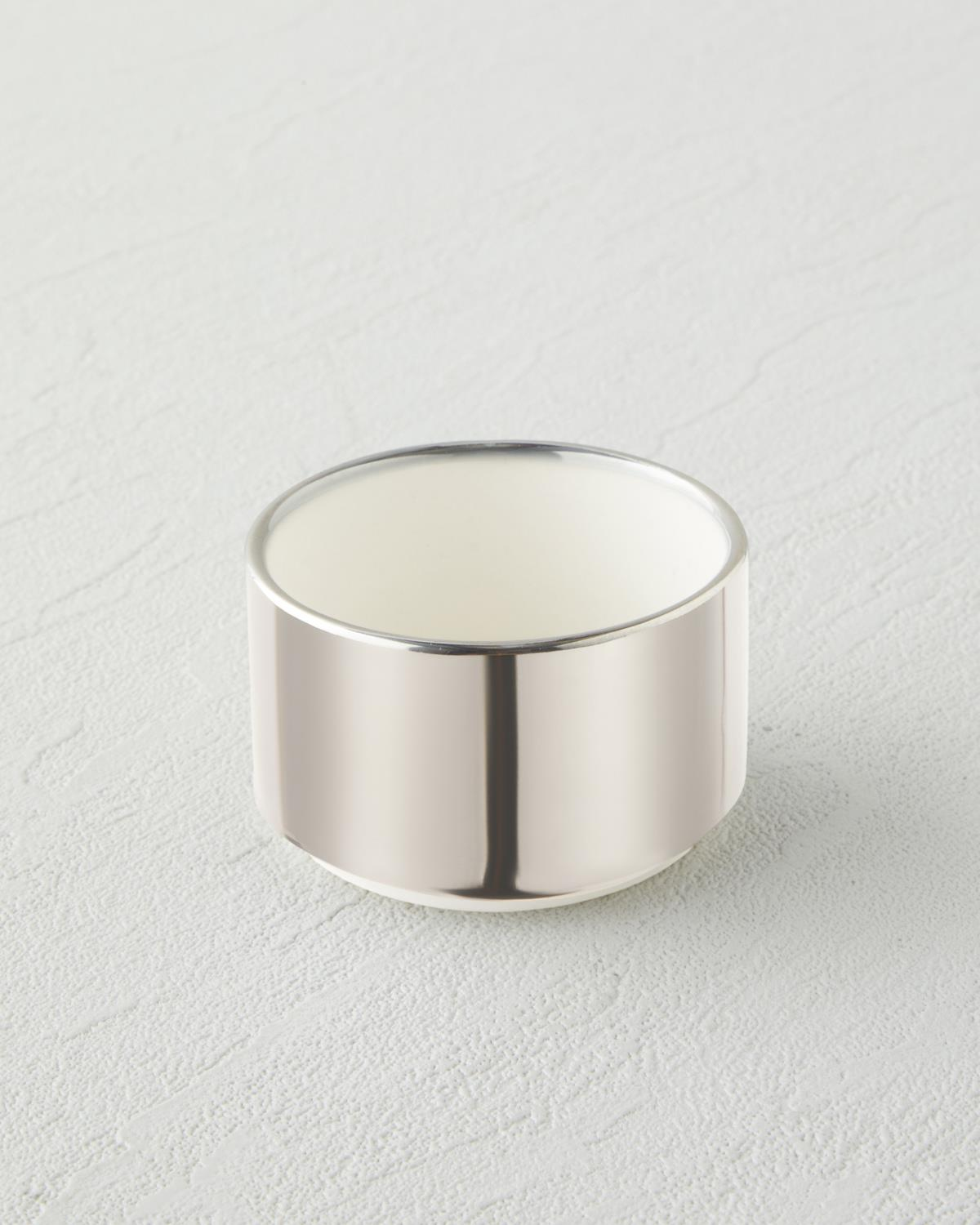 Harmony Silver Stoneware Tek Kişilik Kahve Sunum Seti 100 ml Beyaz-Silver