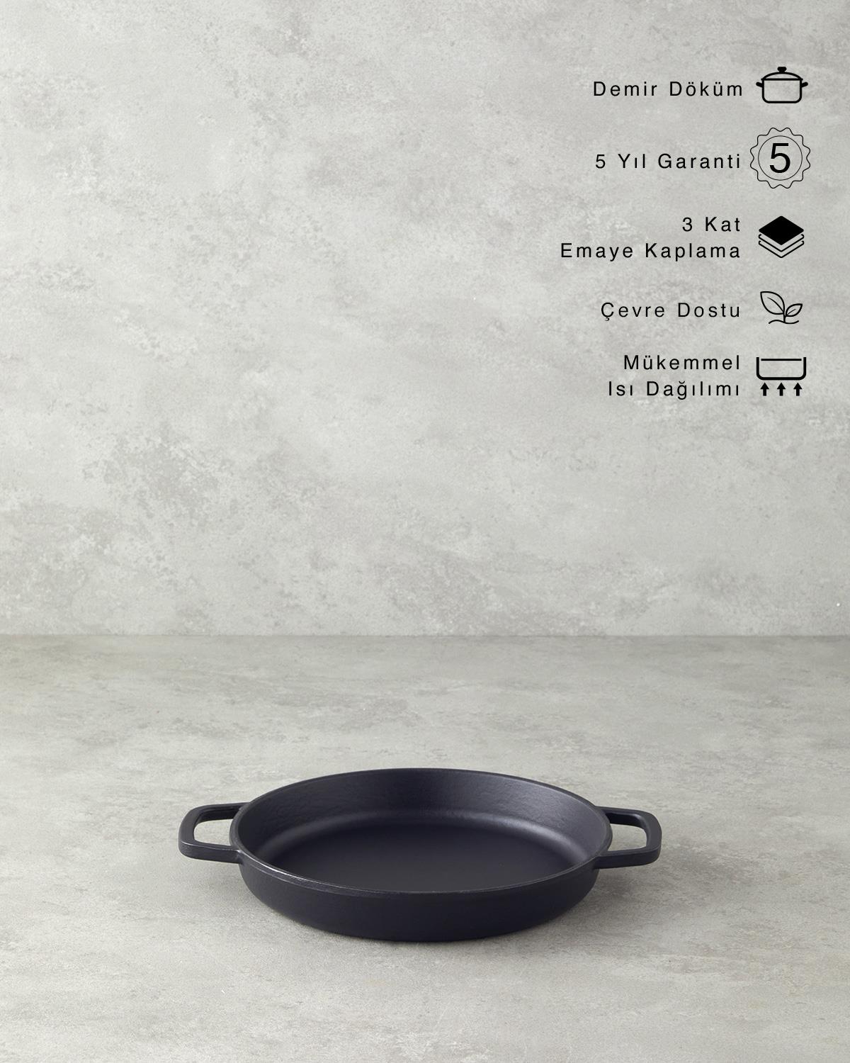 Hecha Demir Döküm Sahan 22 cm Siyah