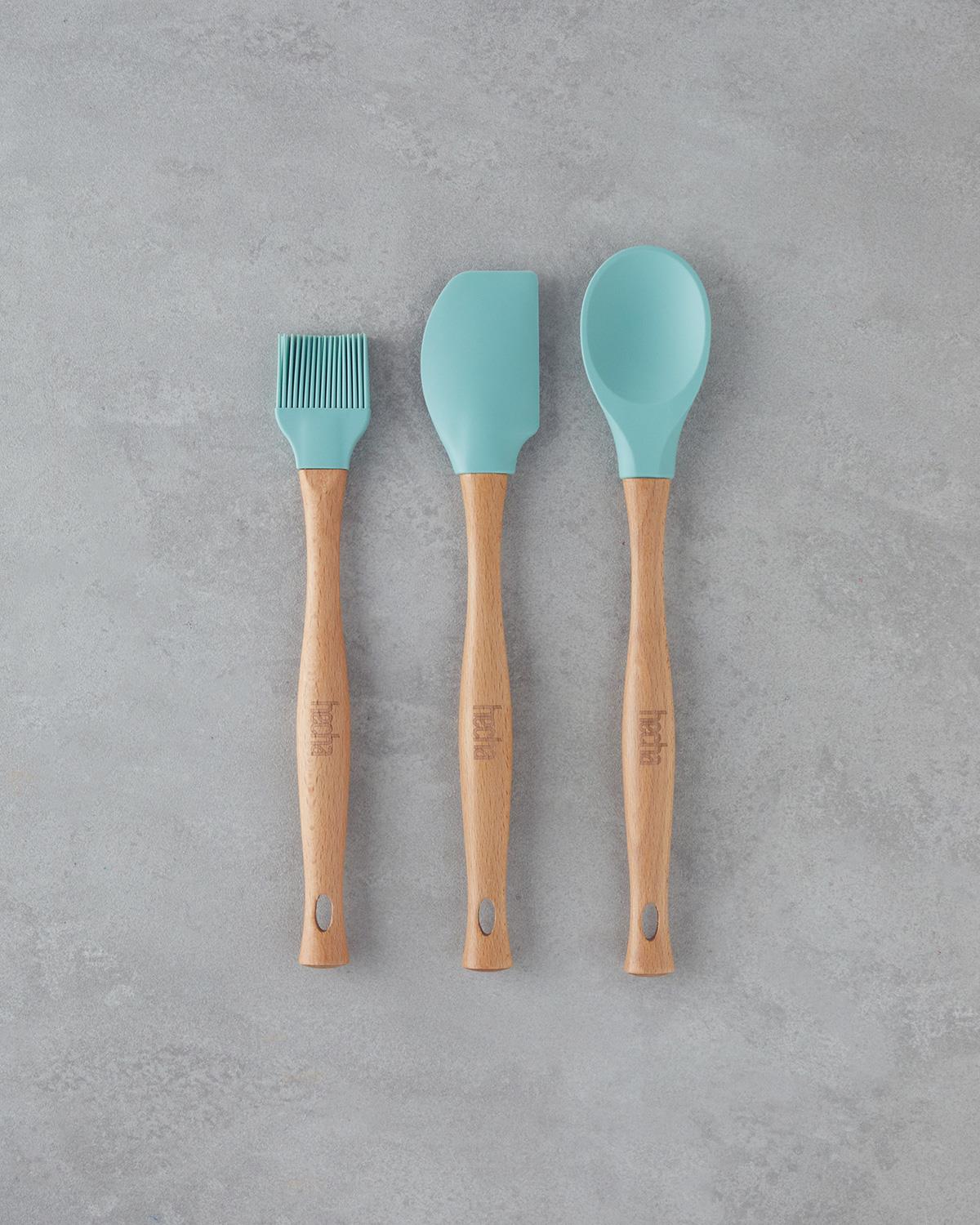 Hecha Silikon 3 Parça Servis Seti 28x32.5x31 cm Yeşil