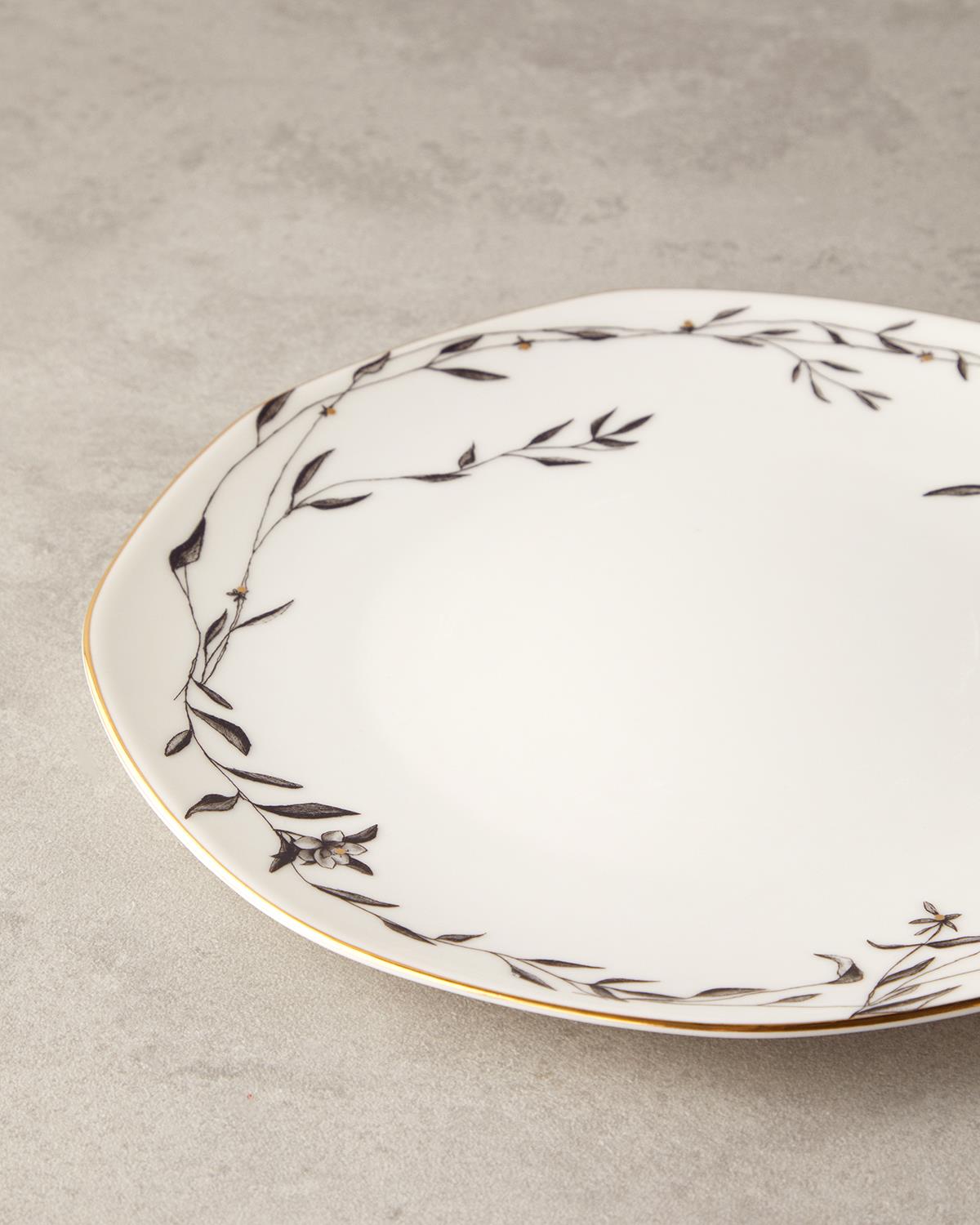 Hera Porselen Servis Tabağı 27 cm Gold