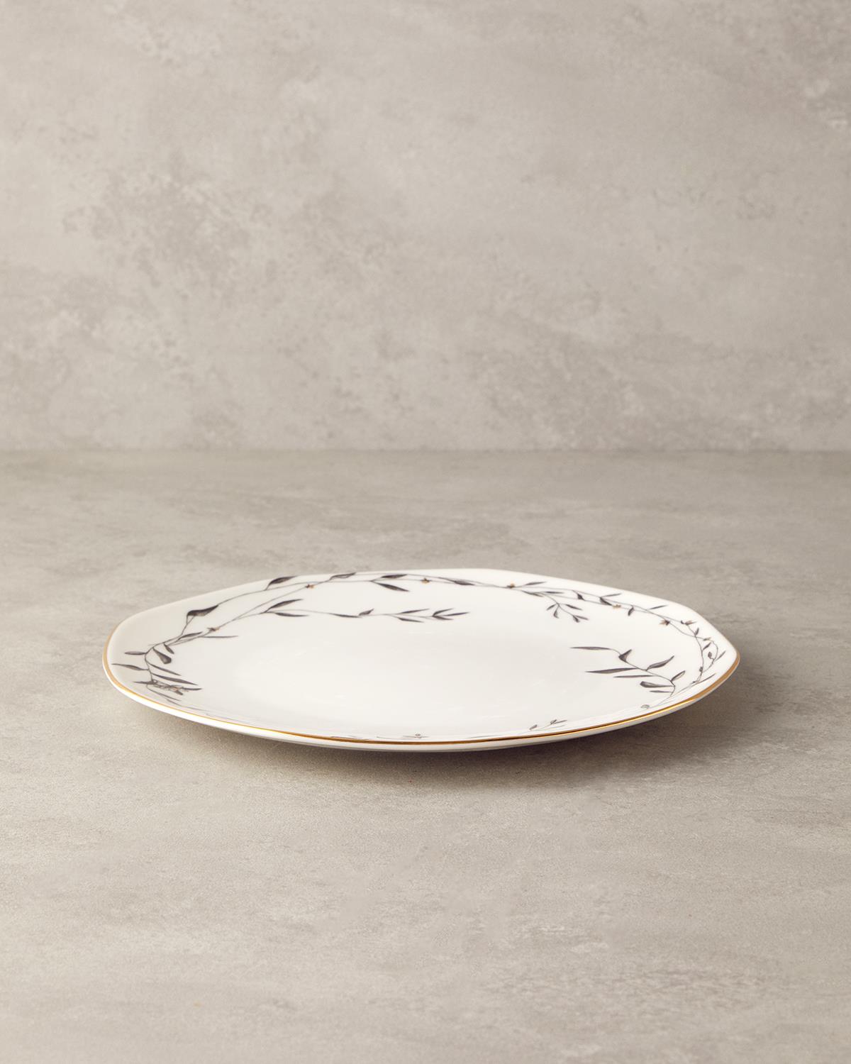 Hera Porselen Servis Tabağı 27 cm Gold