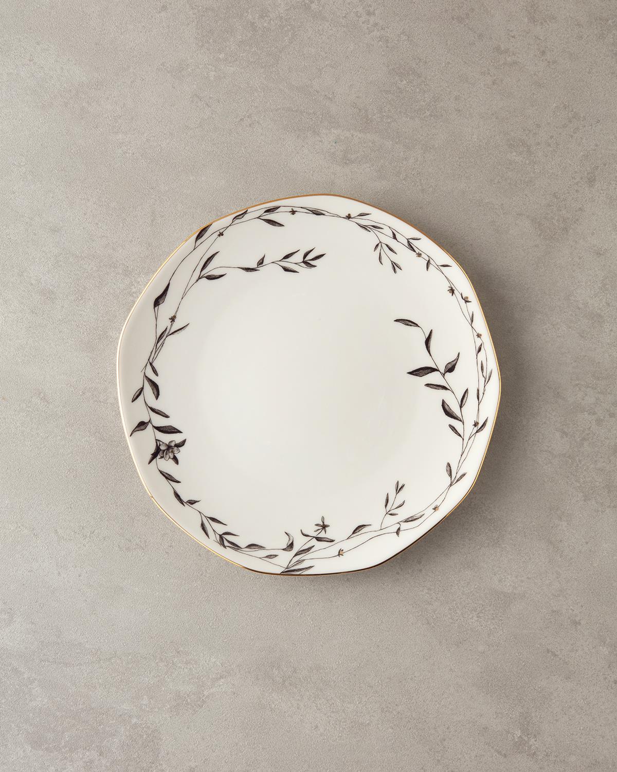 Hera Porselen Servis Tabağı 27 cm Gold