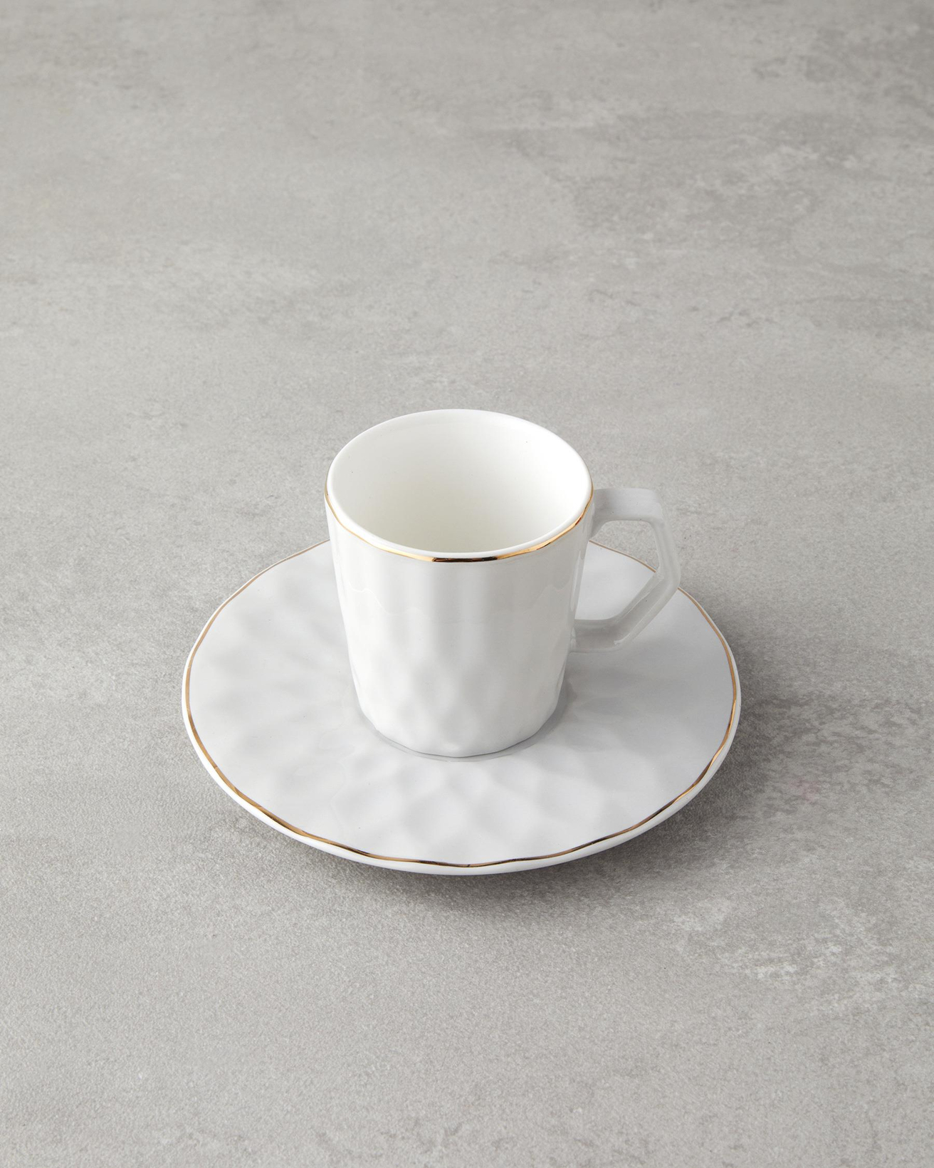 Hestia New Bone China 4 Parça 2 Kişilik Kahve Fincan Takımı Gri