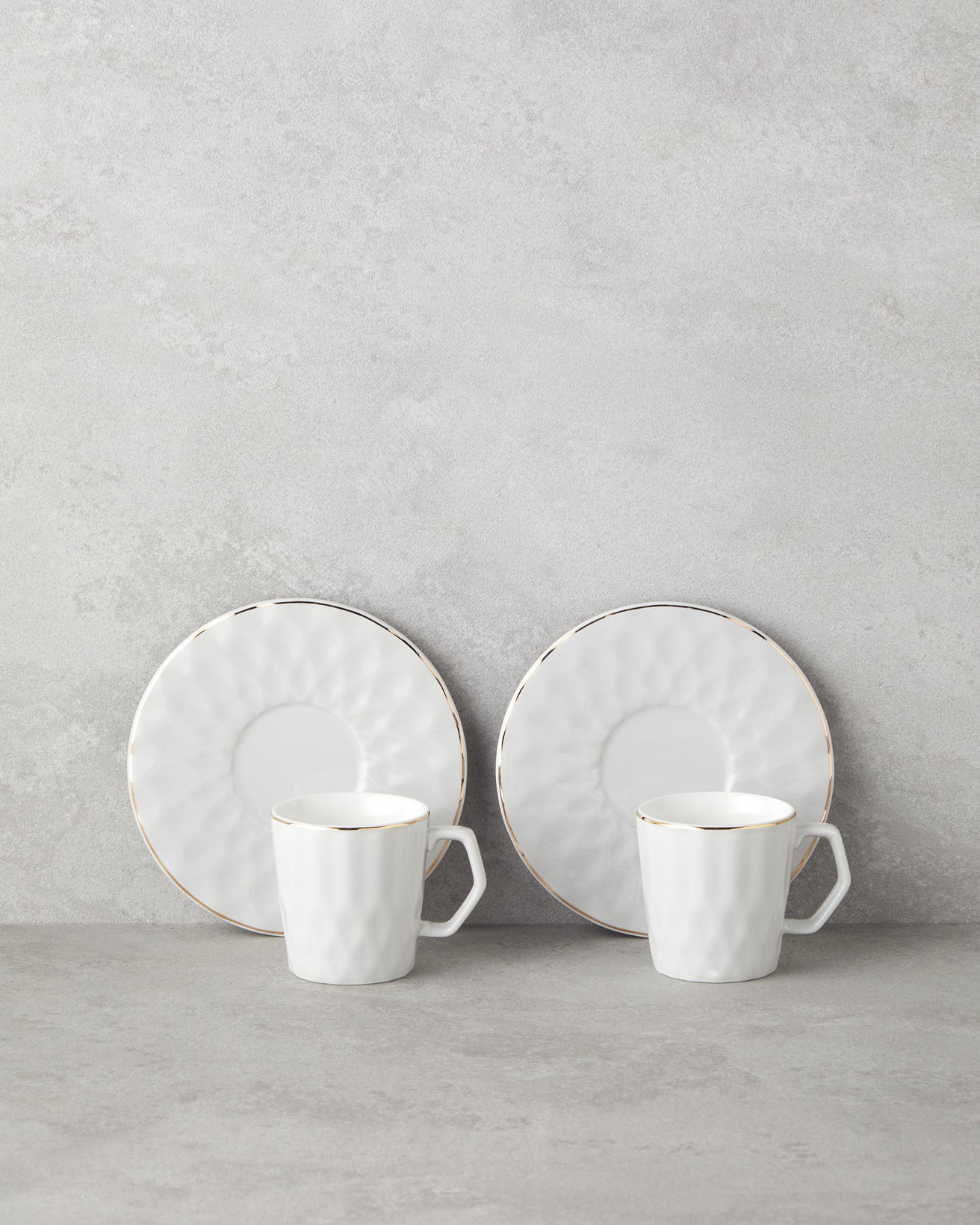 Hestia New Bone China 4 Parça 2 Kişilik Kahve Fincan Takımı Gri