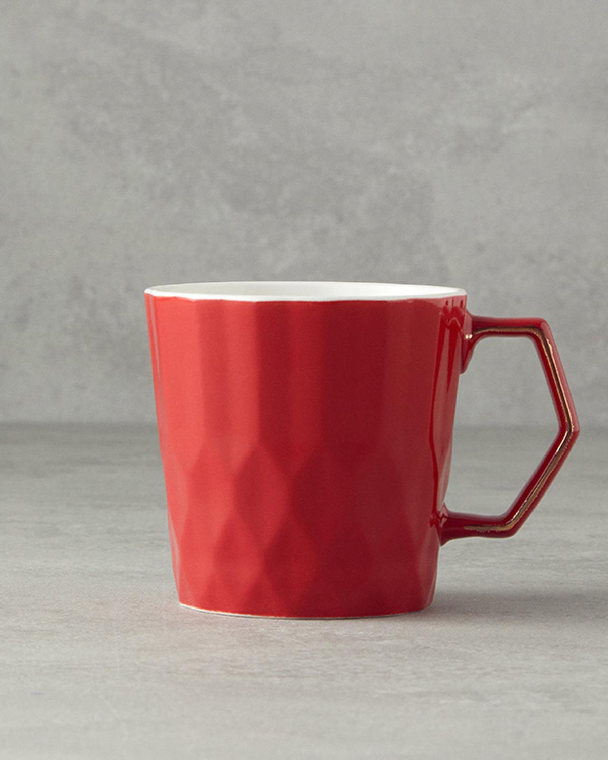 Hestia New Bone China Kupa 350 ml Kırmızı