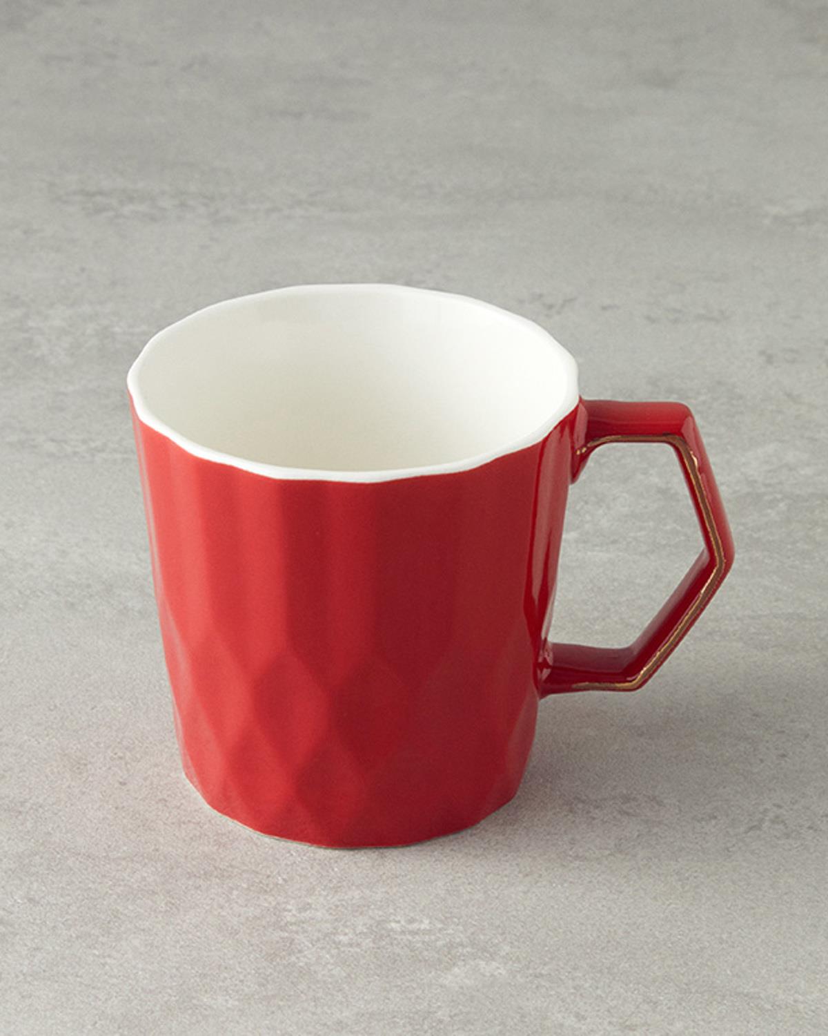 Hestia New Bone China Kupa 350 ml Kırmızı