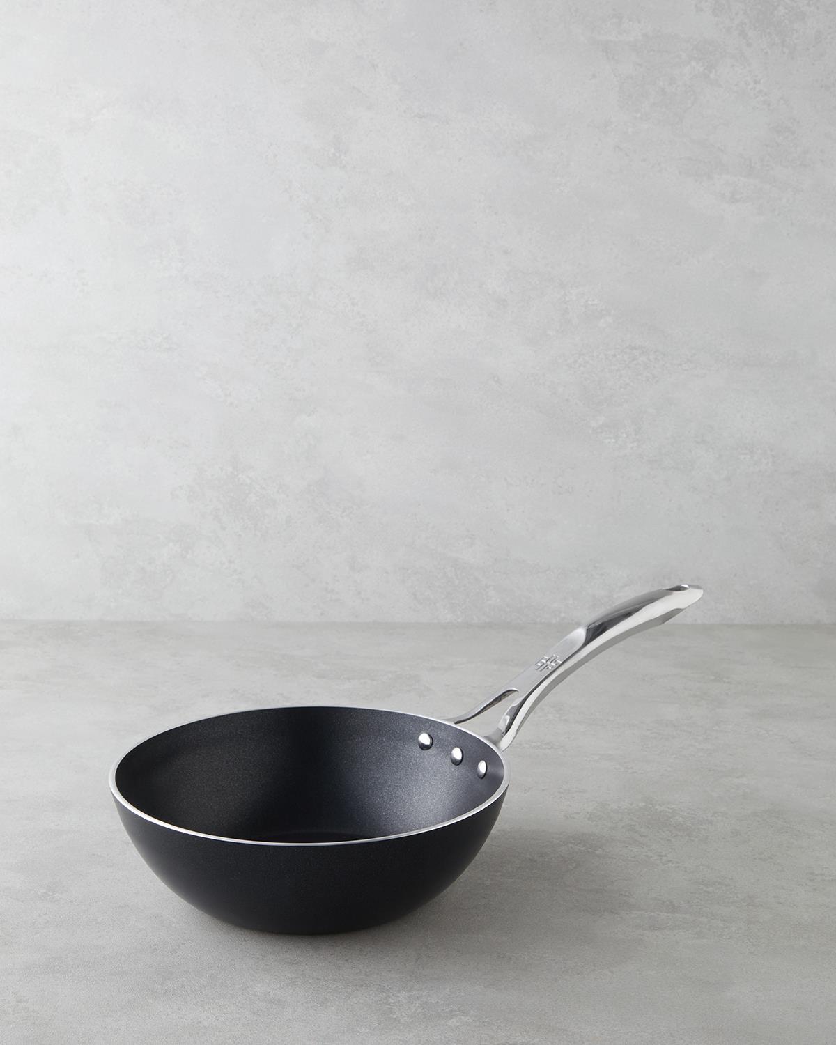 Horeca Alüminyum Wok Tava 24 cm Siyah