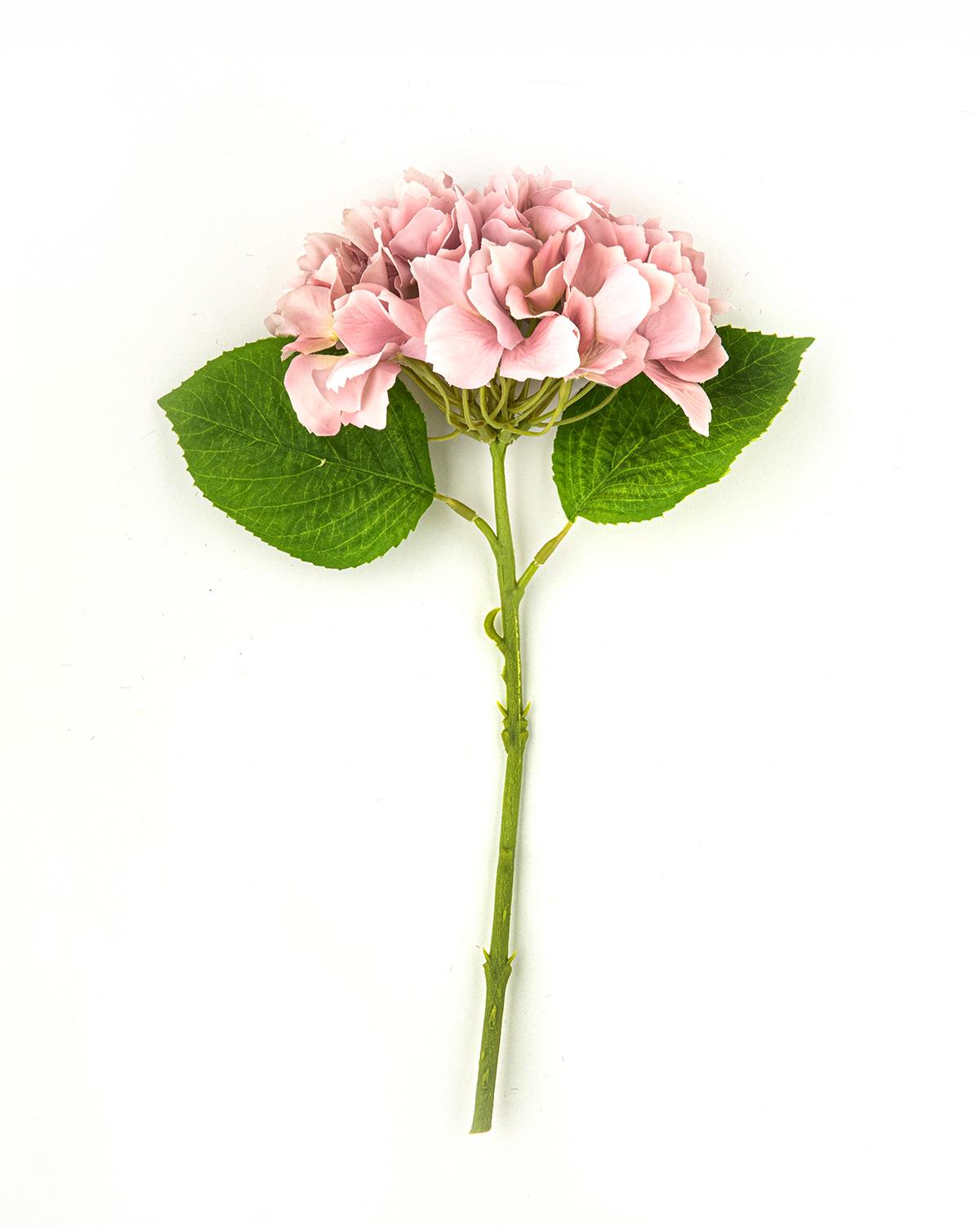 Hortensia Tek Dal Yapay Çiçek Pembe