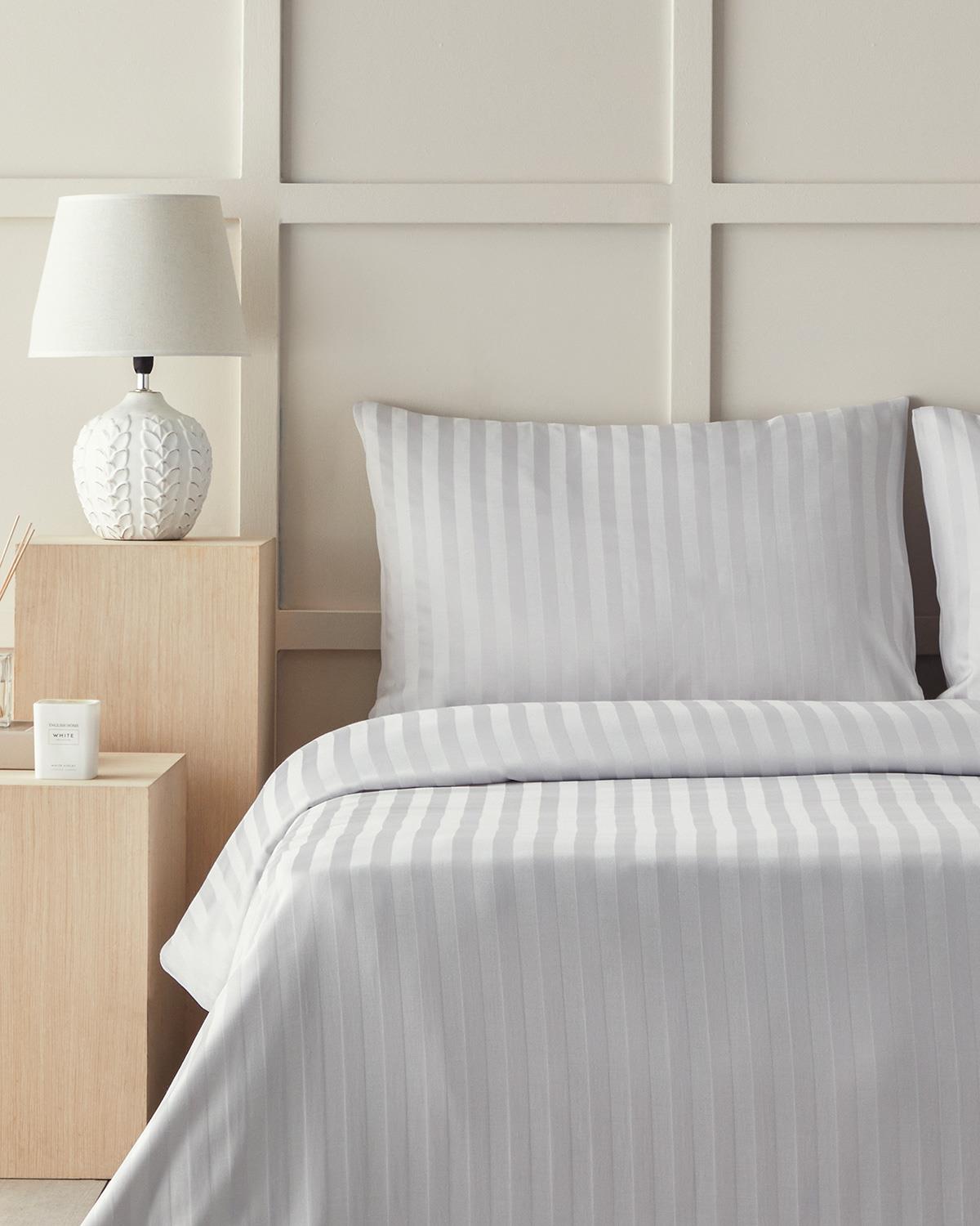 Imperial Premium Viskon Saten King Size Nevresim Takımı Gümüş