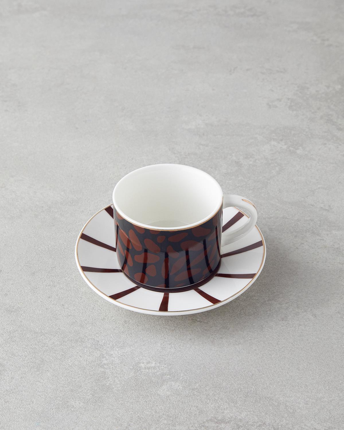 Isolde New Bone China 4 Parça 2 Kişilik Kahve Fincan Takımı 100 ml Kahverengi