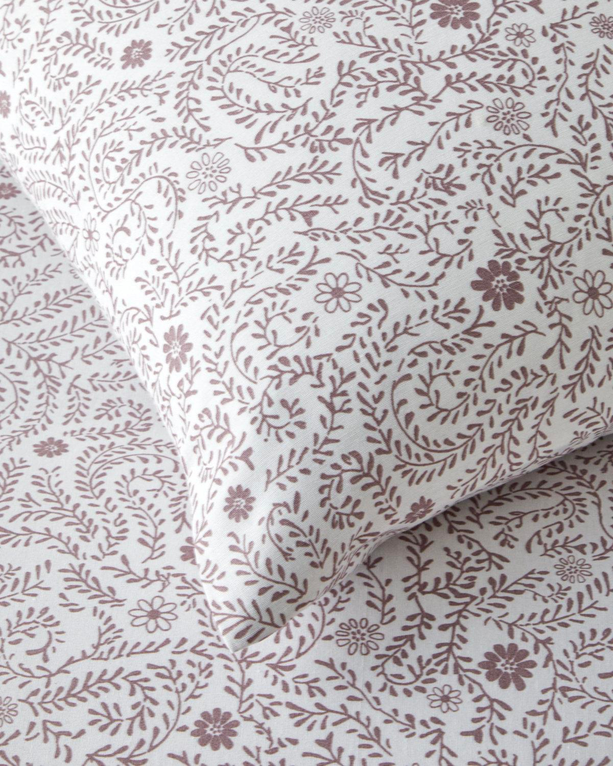 Ivy Blush Kolay Ütülenir Çift Kişilik Nevresim Takımı 200x220 cm Mor