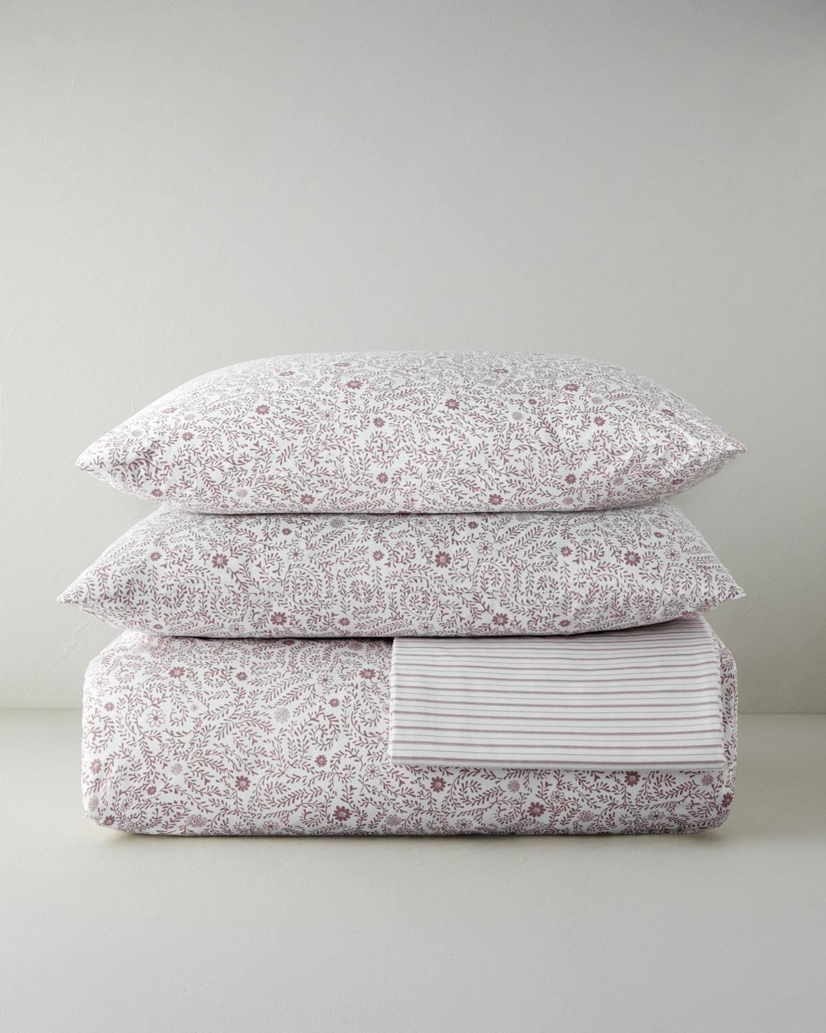 Ivy Blush Kolay Ütülenir Çift Kişilik Nevresim Takımı 200x220 cm Mor