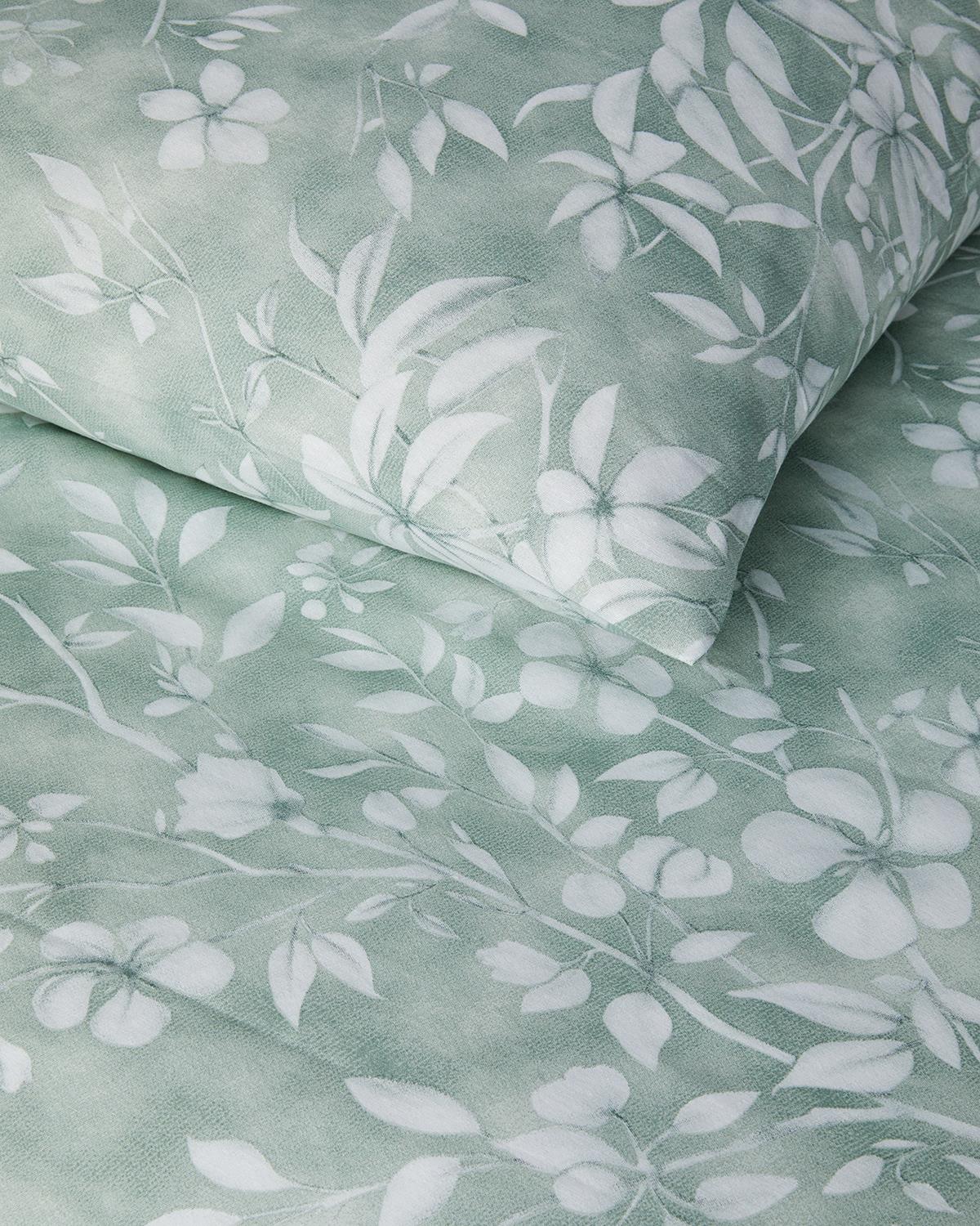 Ivy Flowers Tek Kişilik Nevresim Takımı Yeşil