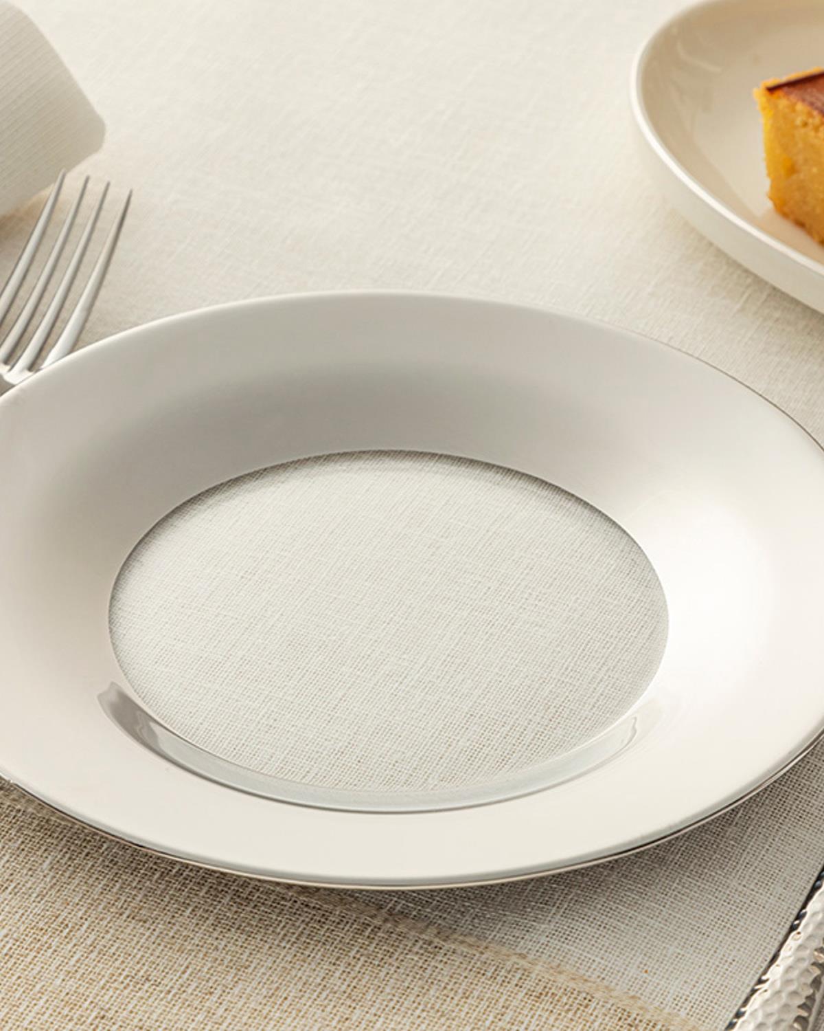 Jade Cam Pasta Tabağı Silver