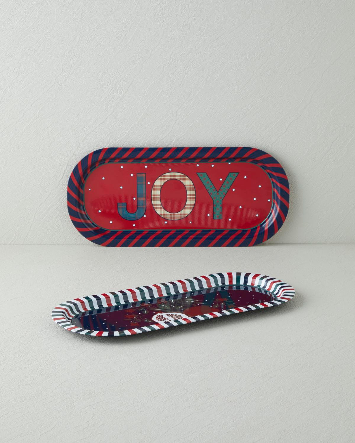 Jolly Metal Tepsi 16x35 cm Kırmızı - Lacivert