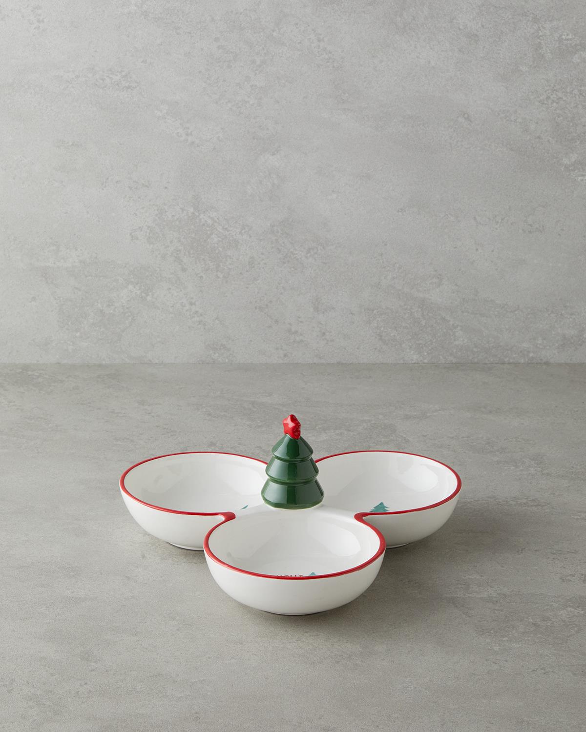 Joy Dolomite Sunumluk 28x28 cm Beyaz - Kırmızı