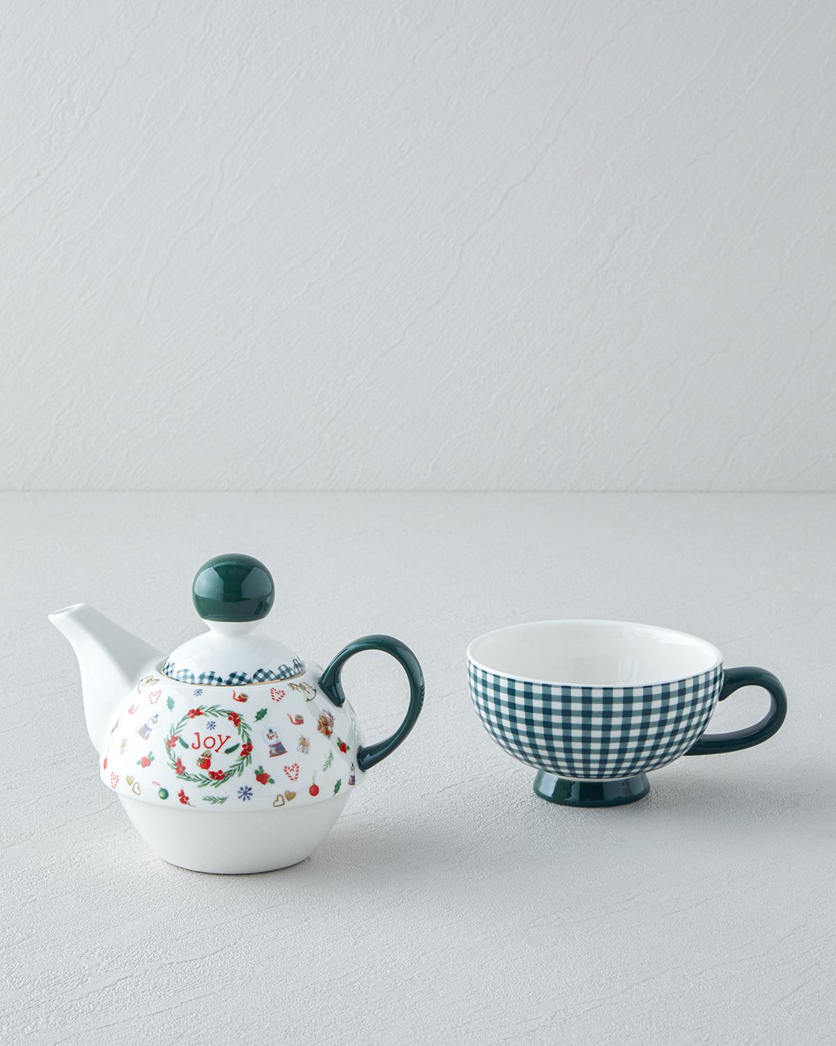 Joy New Bone China Demlik Seti 400 ml Yeşil