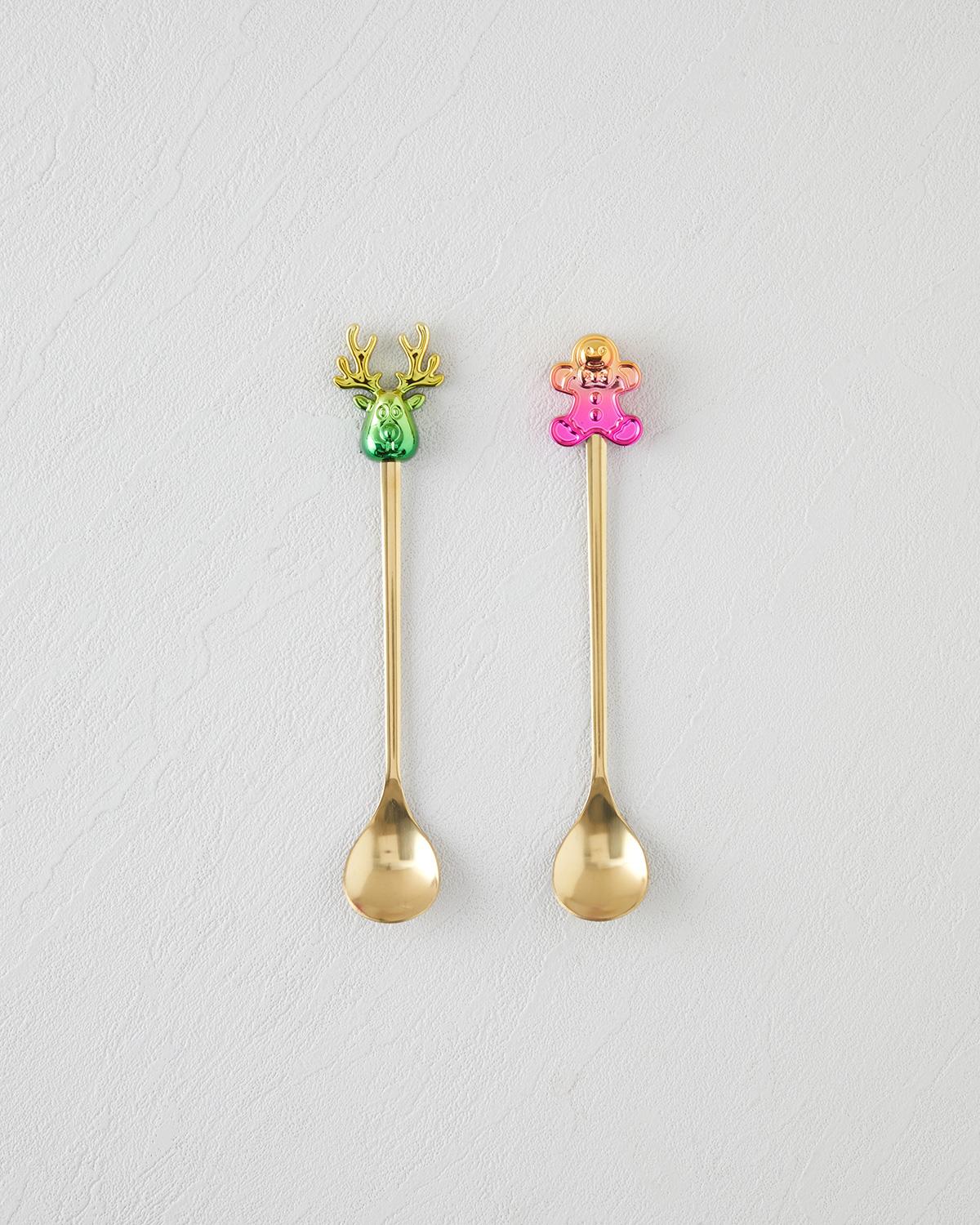 Joyduo Paslanmaz Çelik Tatlı Kaşığı 2 Parça Gold