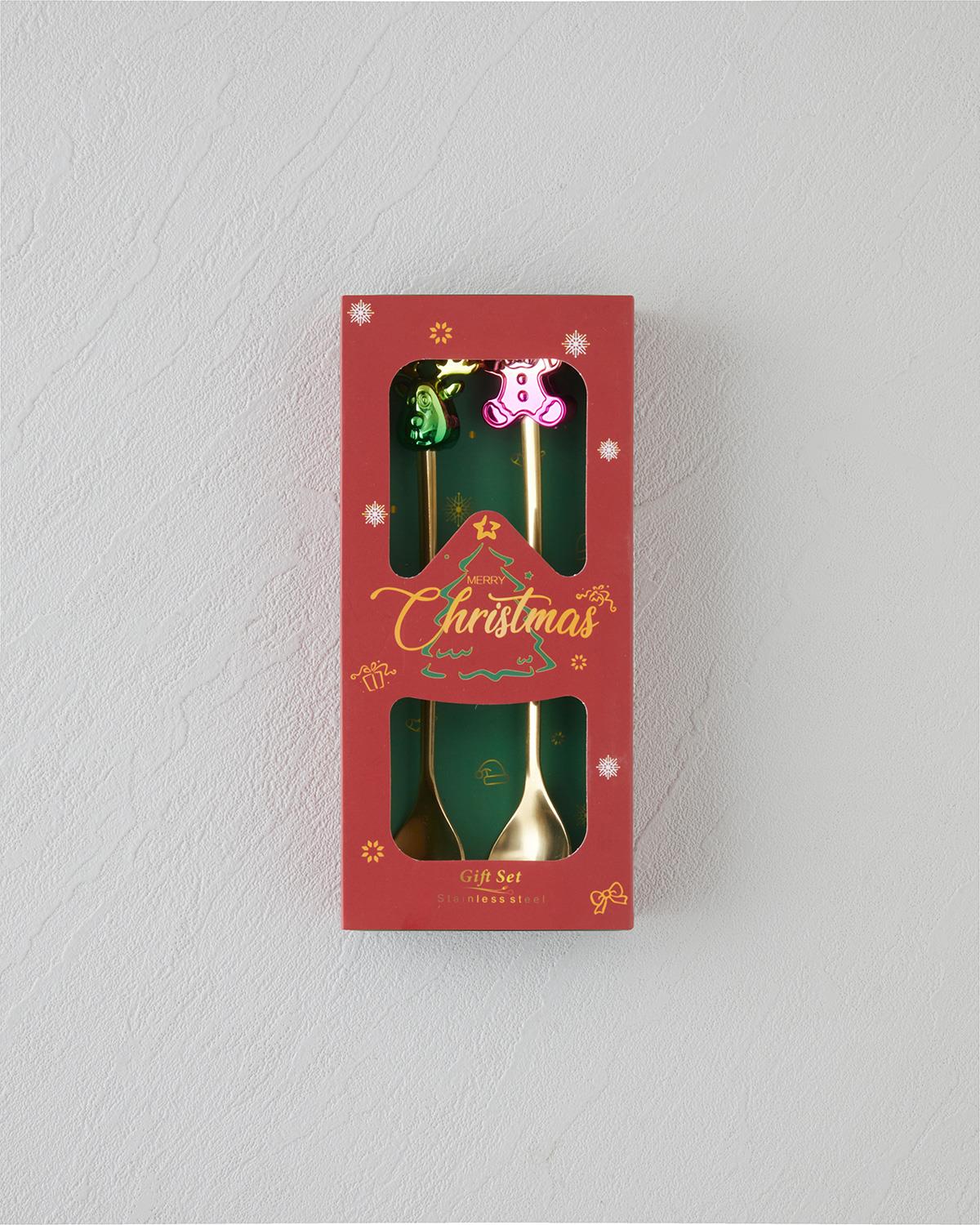 Joyduo Paslanmaz Çelik Tatlı Kaşığı 2 Parça Gold