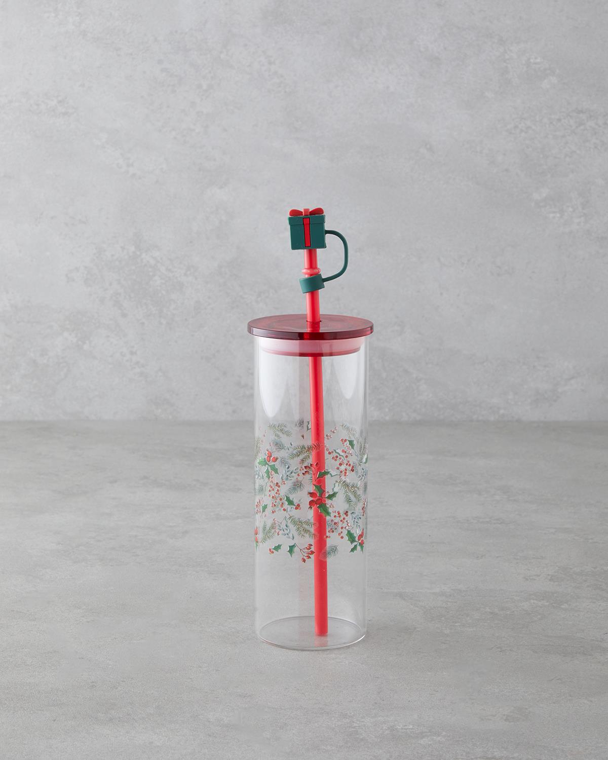 Kokina Borosilikat Pipetli Bardak 460 ml Kırmızı