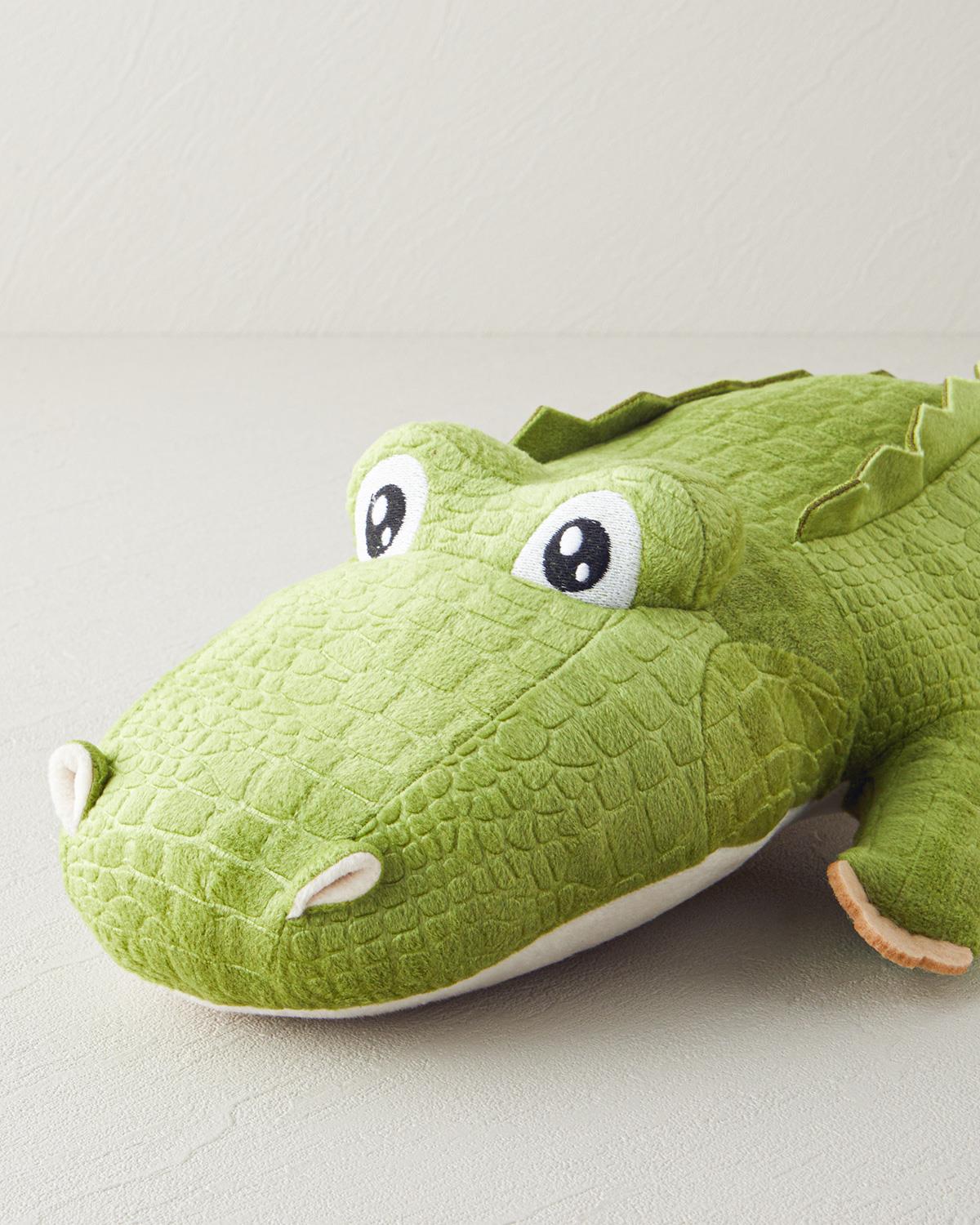 Krokodil Bebe Dekoratif Kırlent 60x22 cm Yeşil