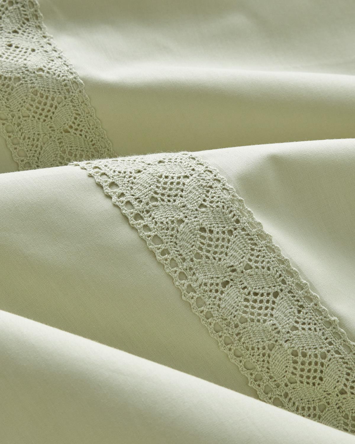 Lace Elegance Kopanakili Perkal King Size Nevresim Takımı 240x220 cm Yeşil