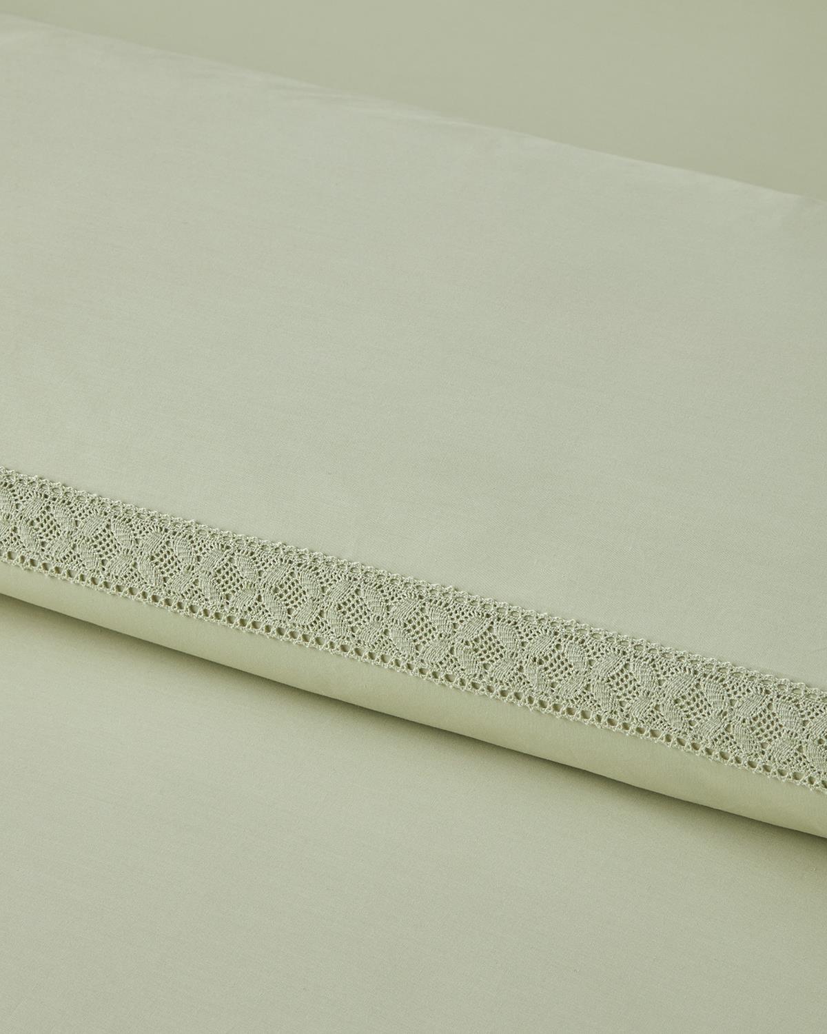 Lace Elegance Kopanakili Perkal King Size Nevresim Takımı 240x220 cm Yeşil