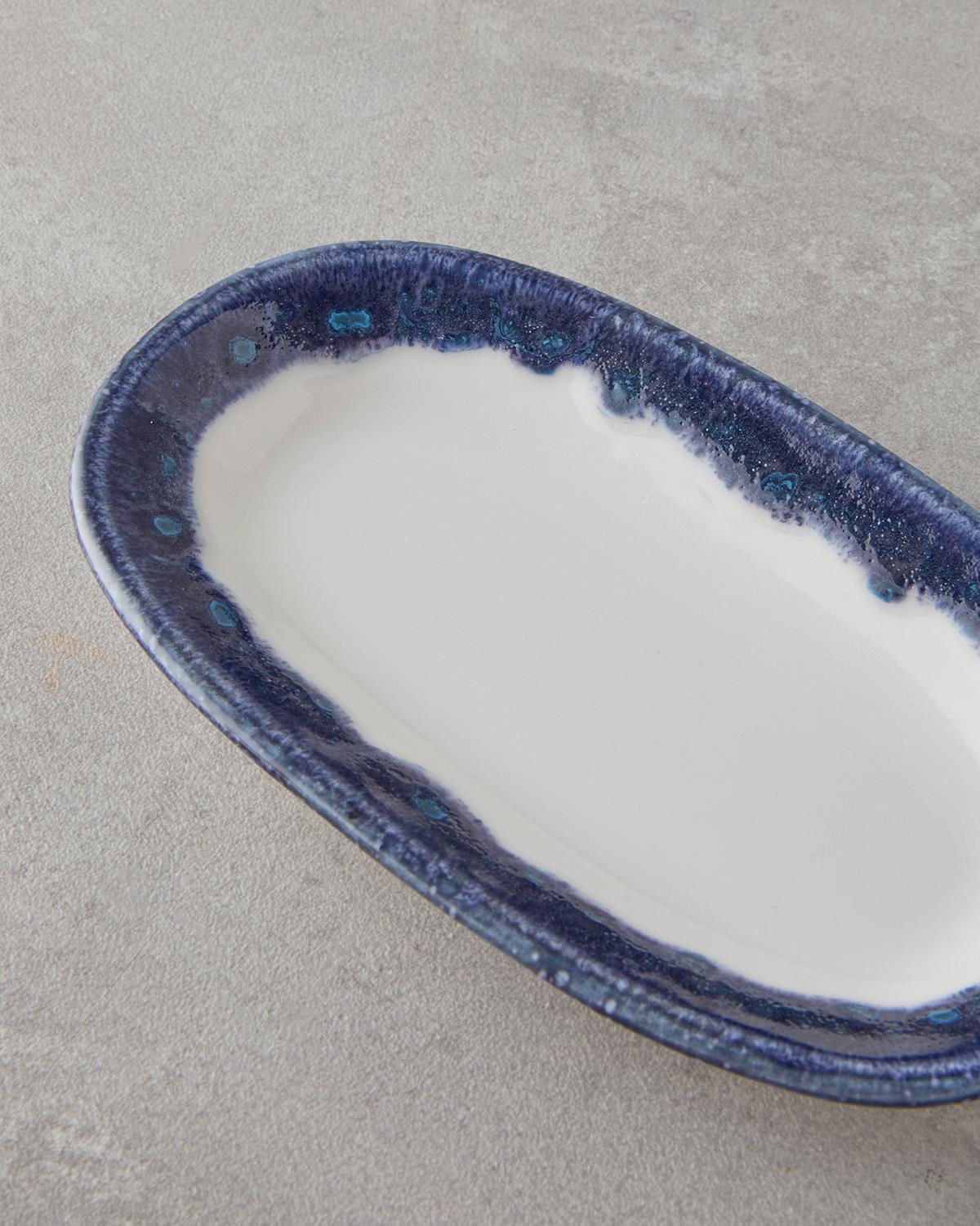 Larry Porselen Kayık Tabak 19 cm Lacivert