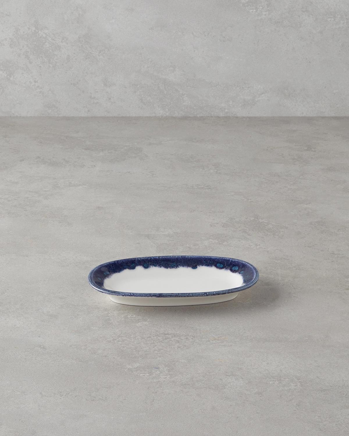 Larry Porselen Kayık Tabak 19 cm Lacivert