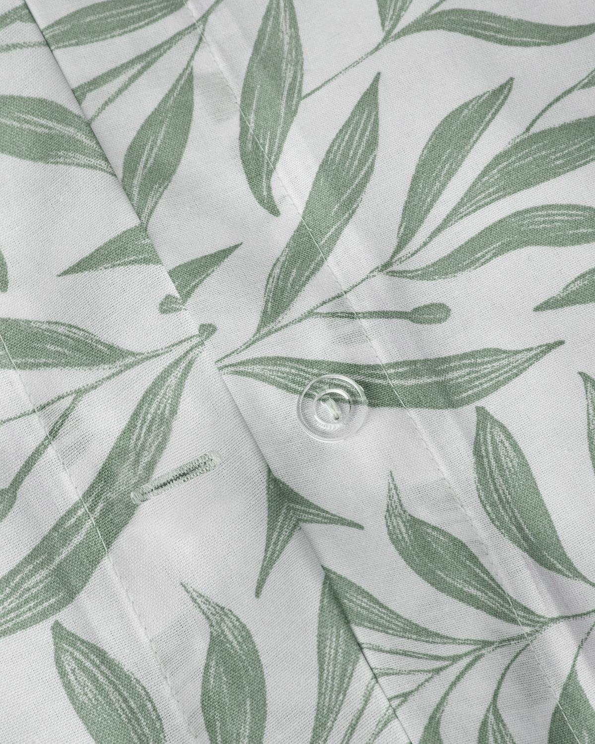 Leaf Dream Kolay Ütülenir Çift Kişilik Nevresim Takımı 200x220 cm Yeşil