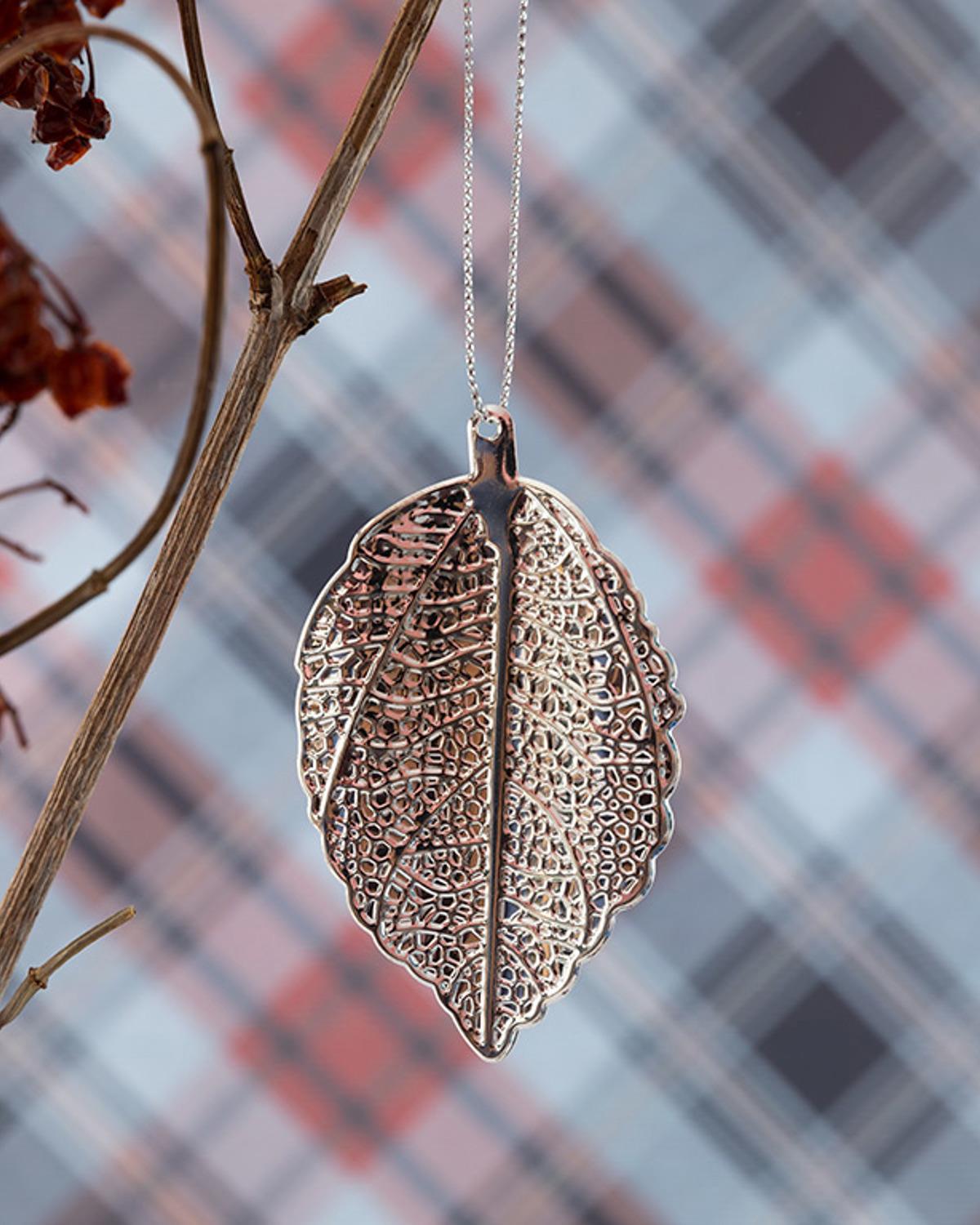 Leaf Metal Askılı Aksesuar 9x4 cm Gümüş