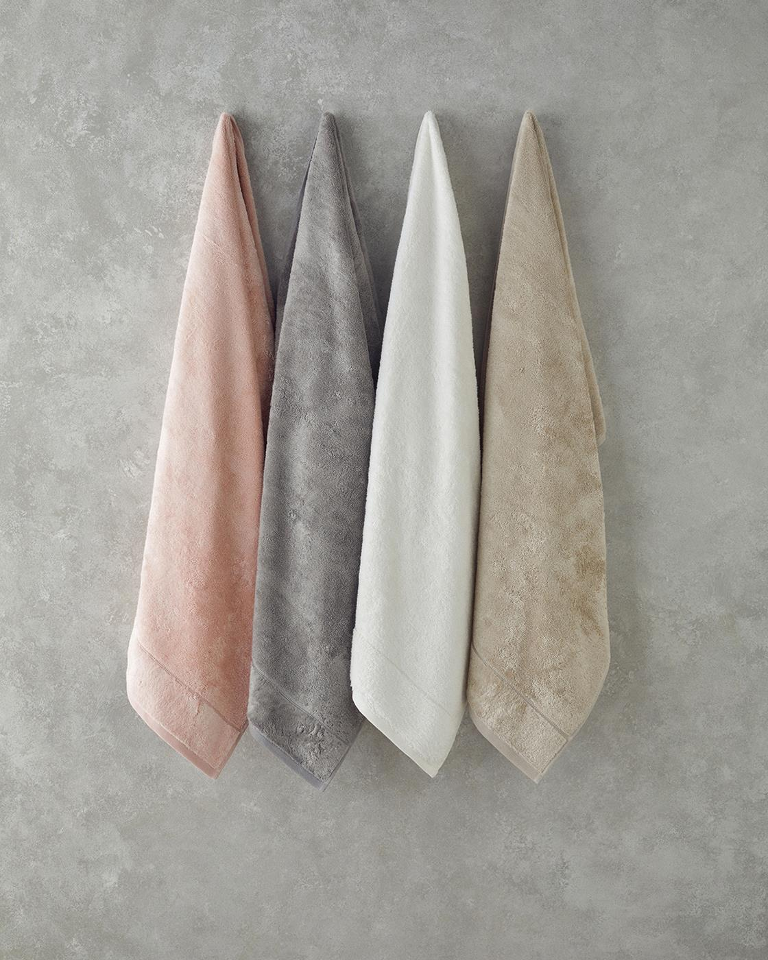 Leafy Bambu Banyo Havlusu 70x140 cm Pembe