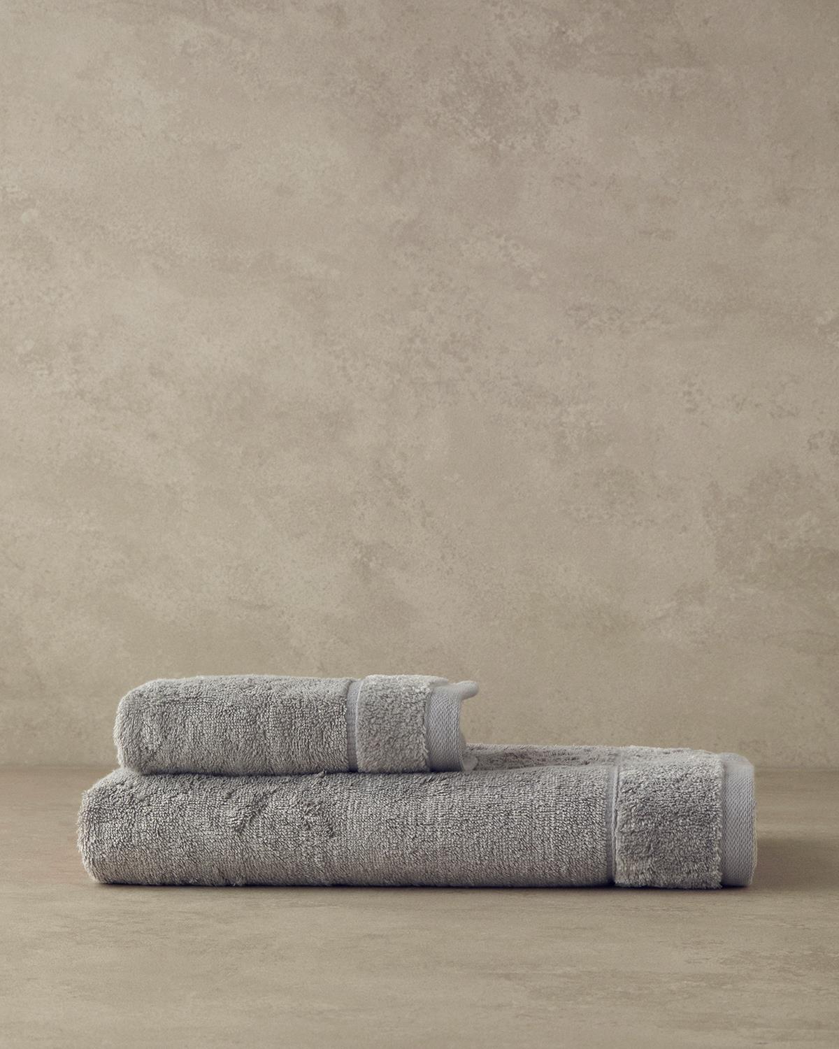 Leafy Bambu Yüz Havlusu 50x90 cm Gri