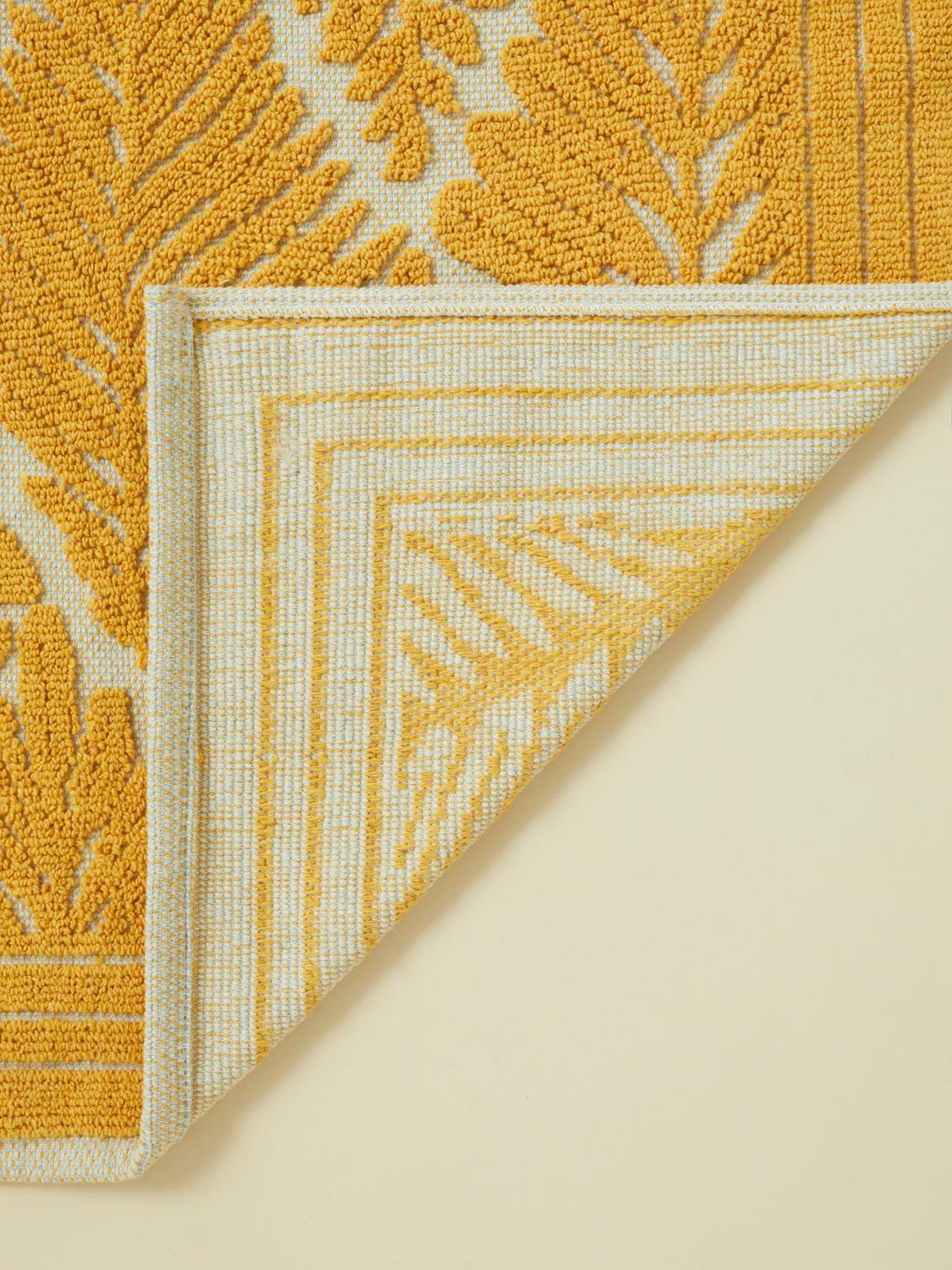 Leafy Pamuklu Bukle Kilim 120x180 cm Hardal-Krem