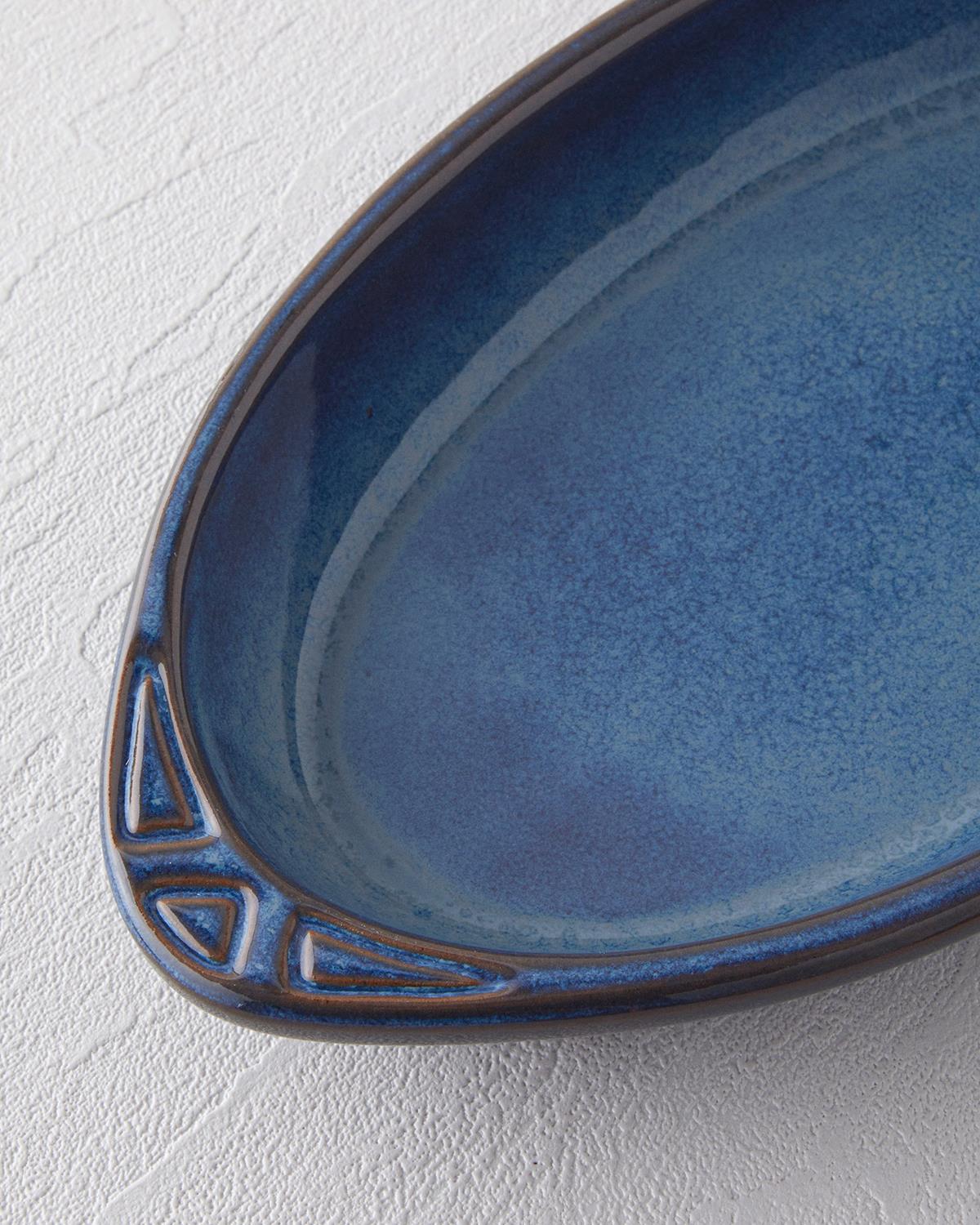 Lia Seramik Fırın Kabı 26x14,5x4 cm Mavi