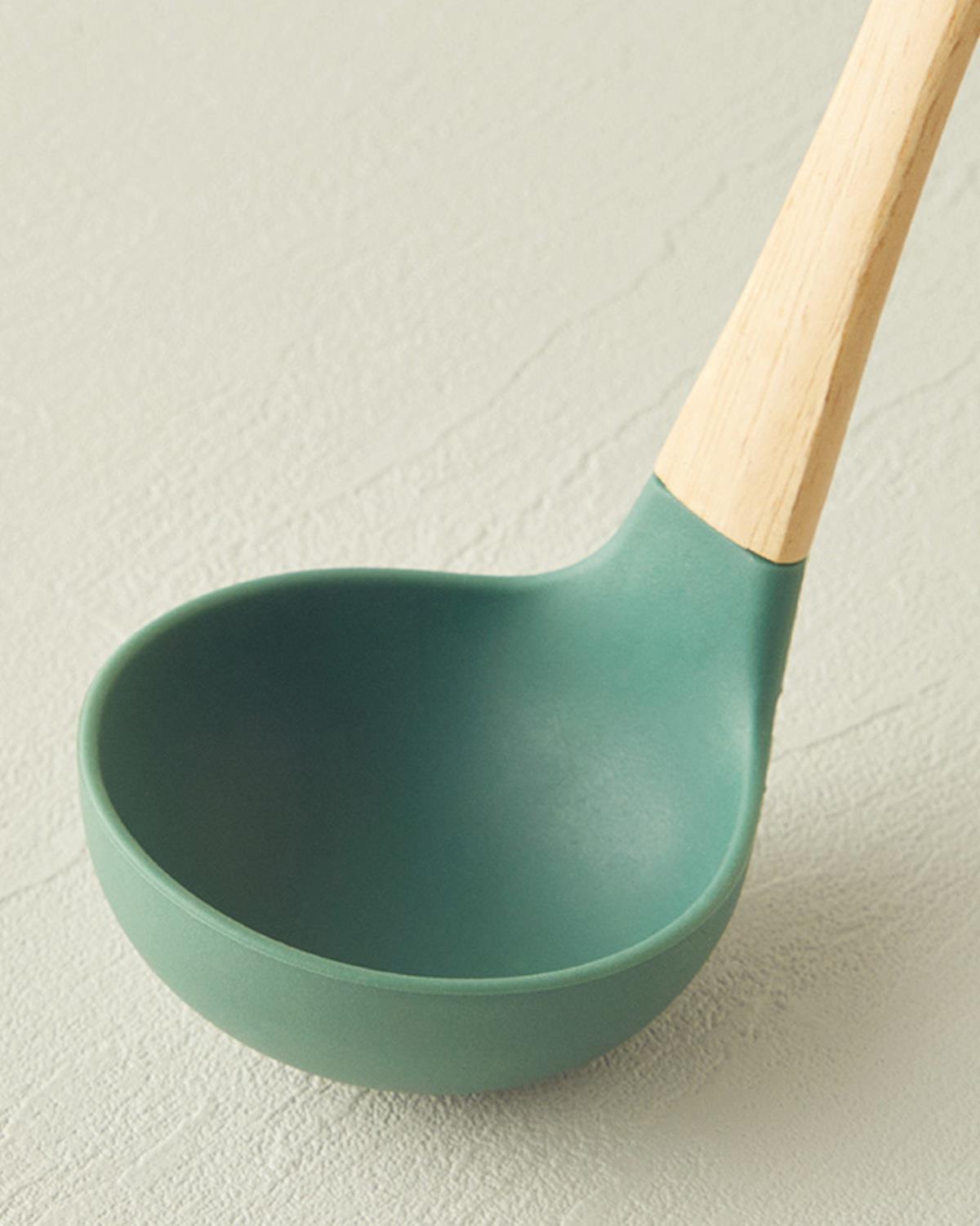 Liana Ladle Silikon Kepçe Servis Gereci Koyu Yeşil