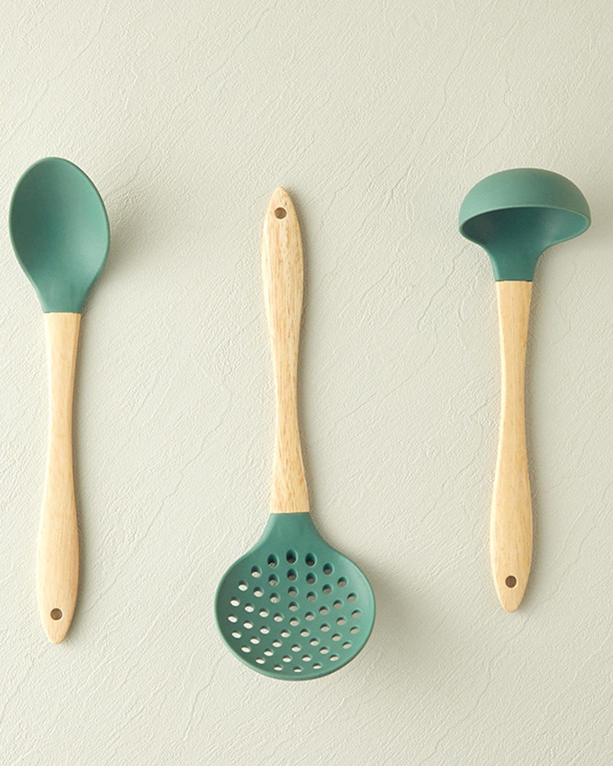 Liana Ladle Silikon Kepçe Servis Gereci Koyu Yeşil