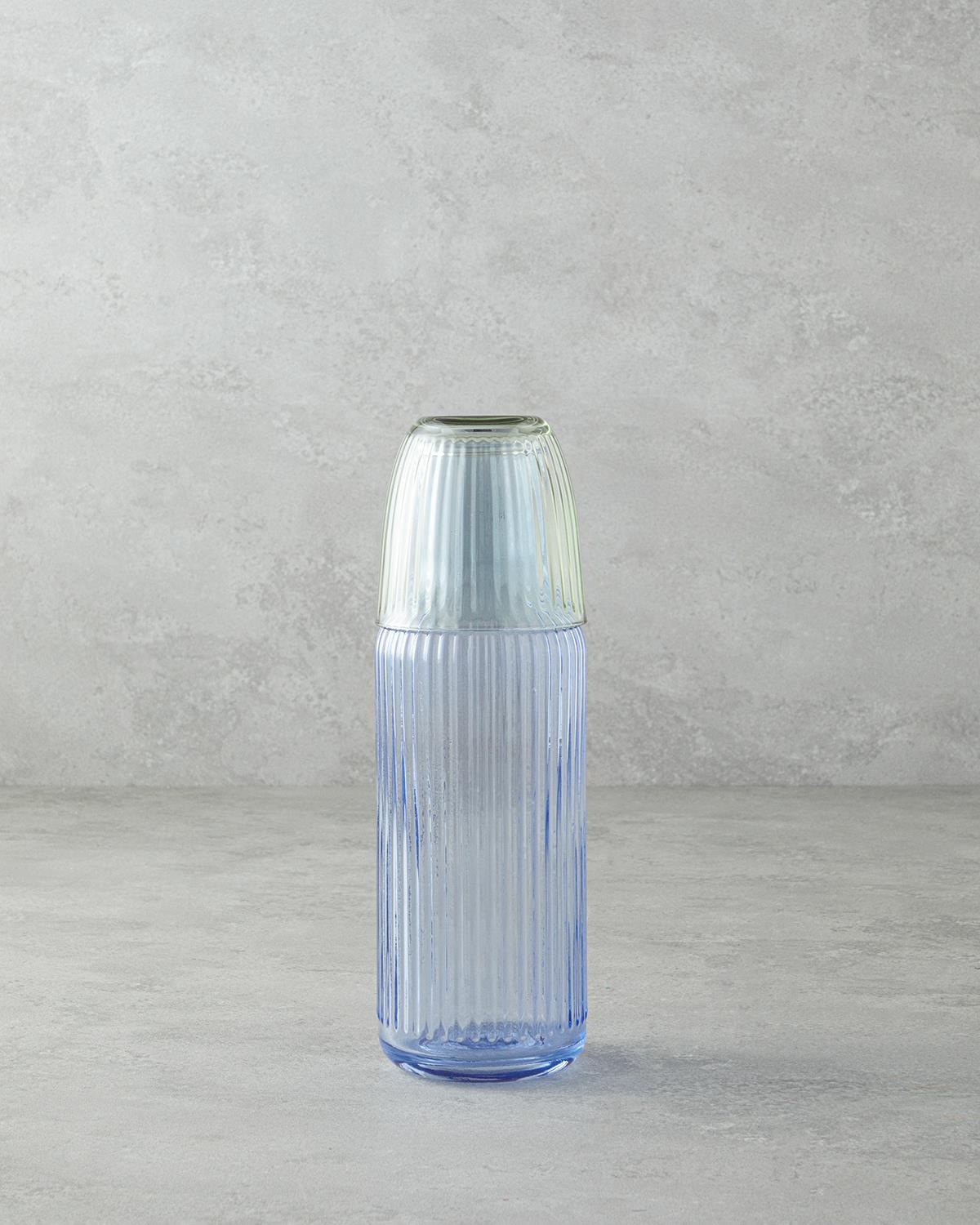 Linea Cam Başucu Sürahi 1000 ml Mavi - Yeşil