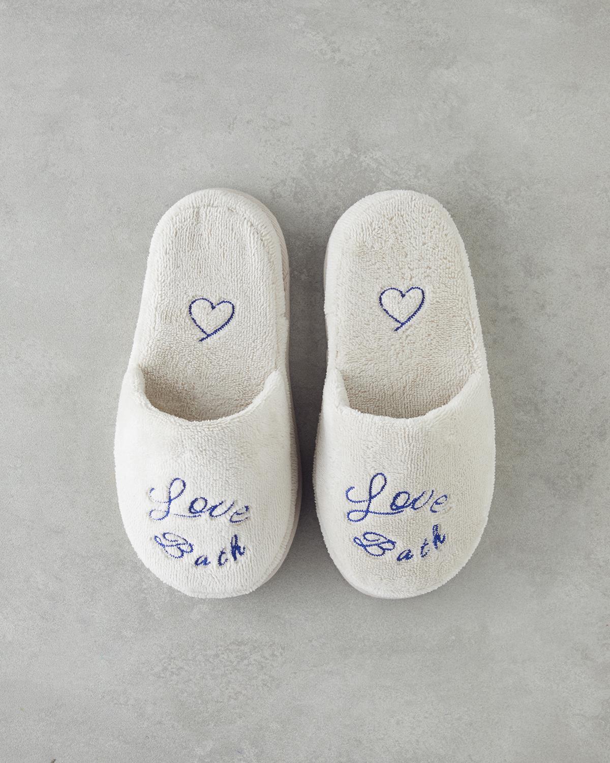 Love Bath Pamuklu Banyo Terliği 38-39 cm Bej