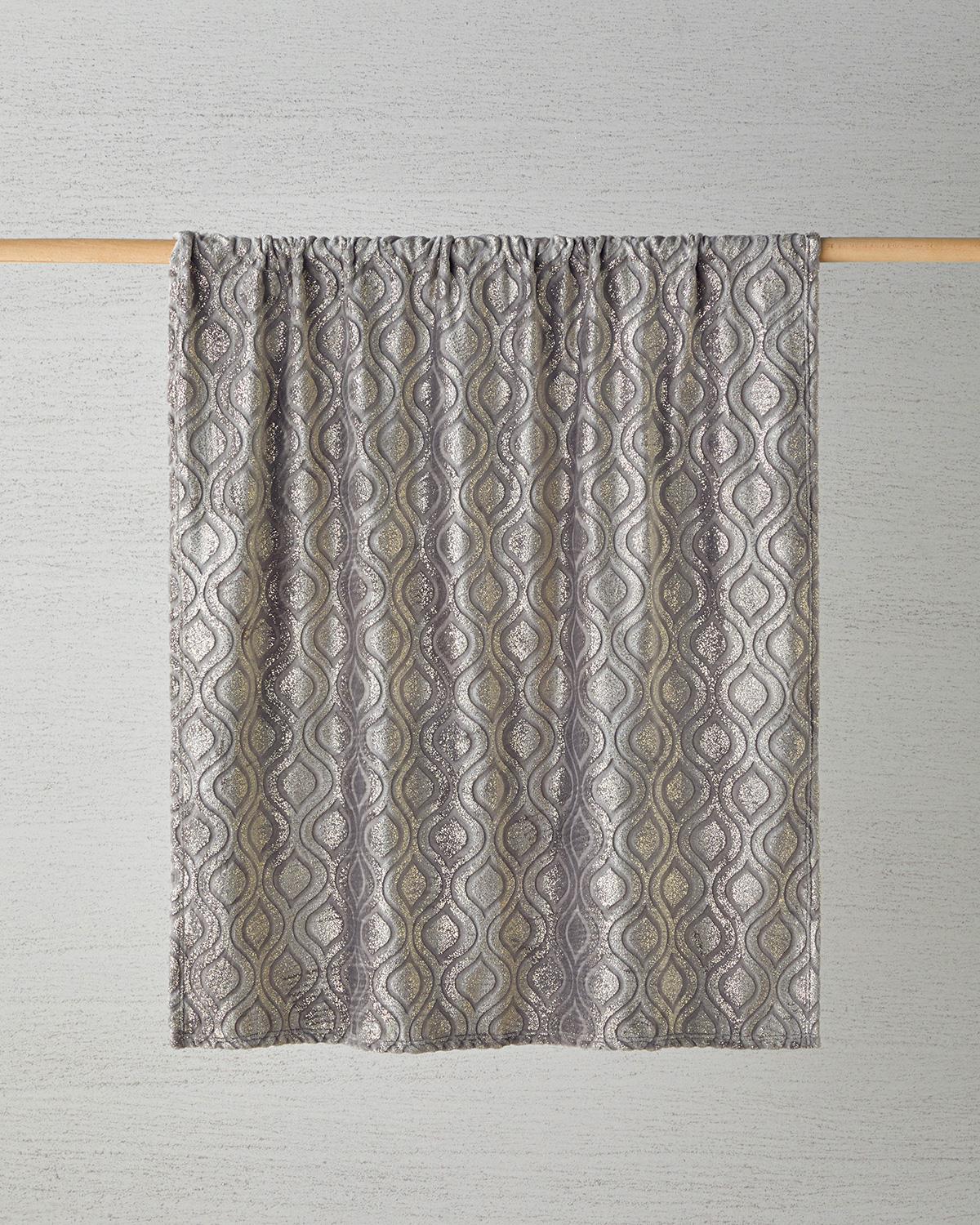 Luminance Varak Baskılı Supersoft Tv Battaniye 120x160 cm Gri