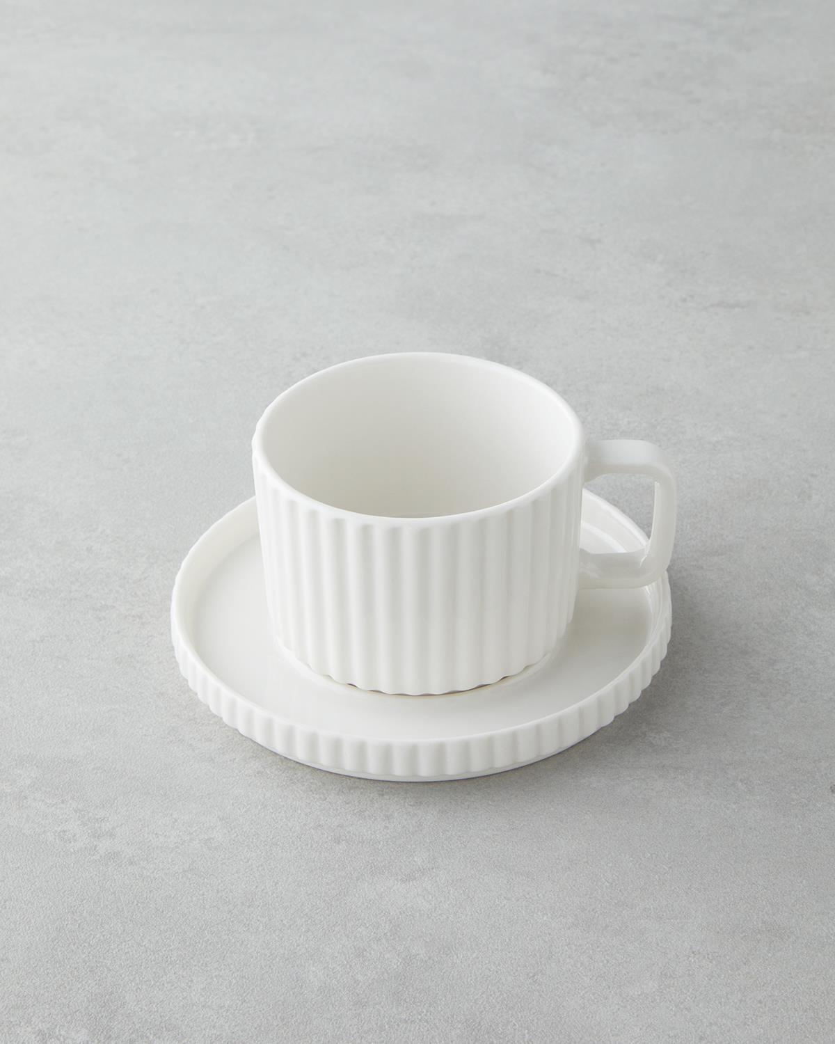 Lunara Porselen 4 Parça 2 Kişilik Çay Fincanı Takımı 220 ml Beyaz