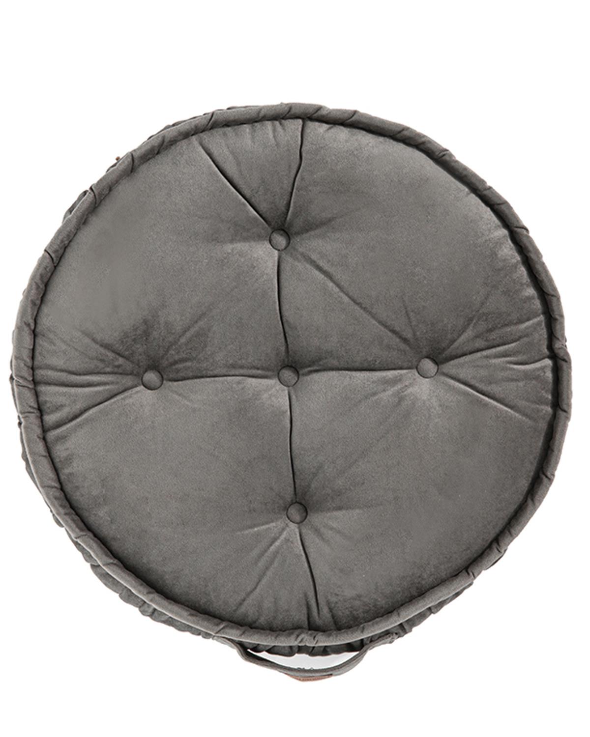 Malta Round Kadife Dekoratif Minder 60 cm Antrasit