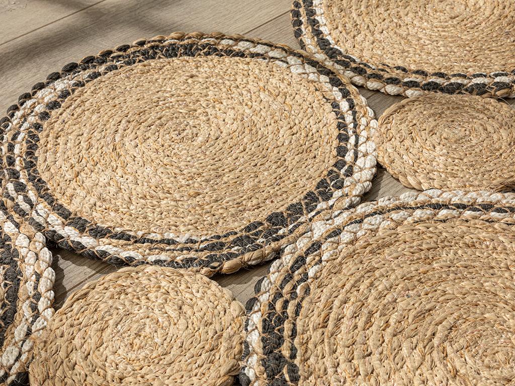 Maylin Jüt Kilim Naturel-Lacivert
